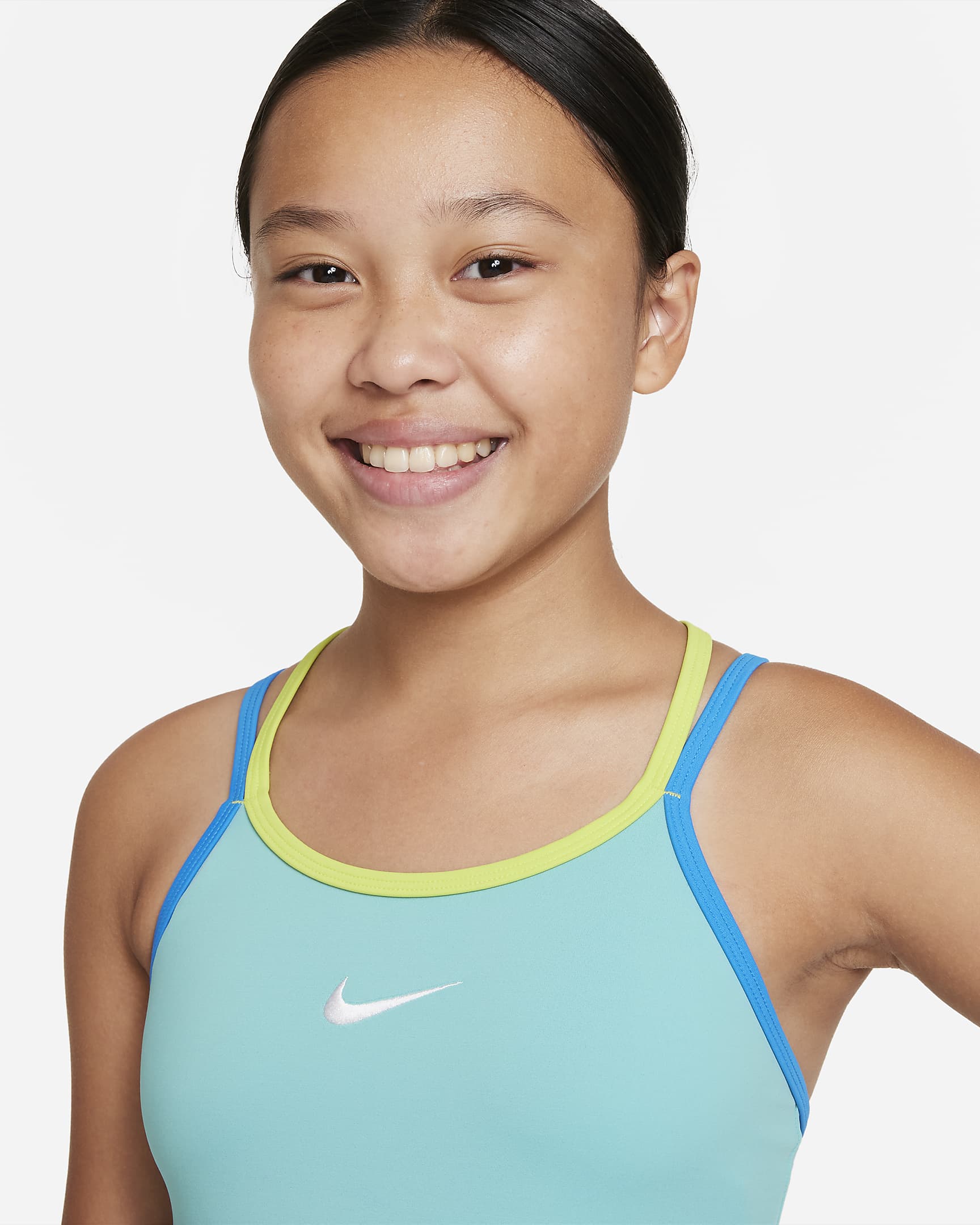 Nike Essential Big Kids' (Girls') T-Crossback Tankini Set - Washed Teal