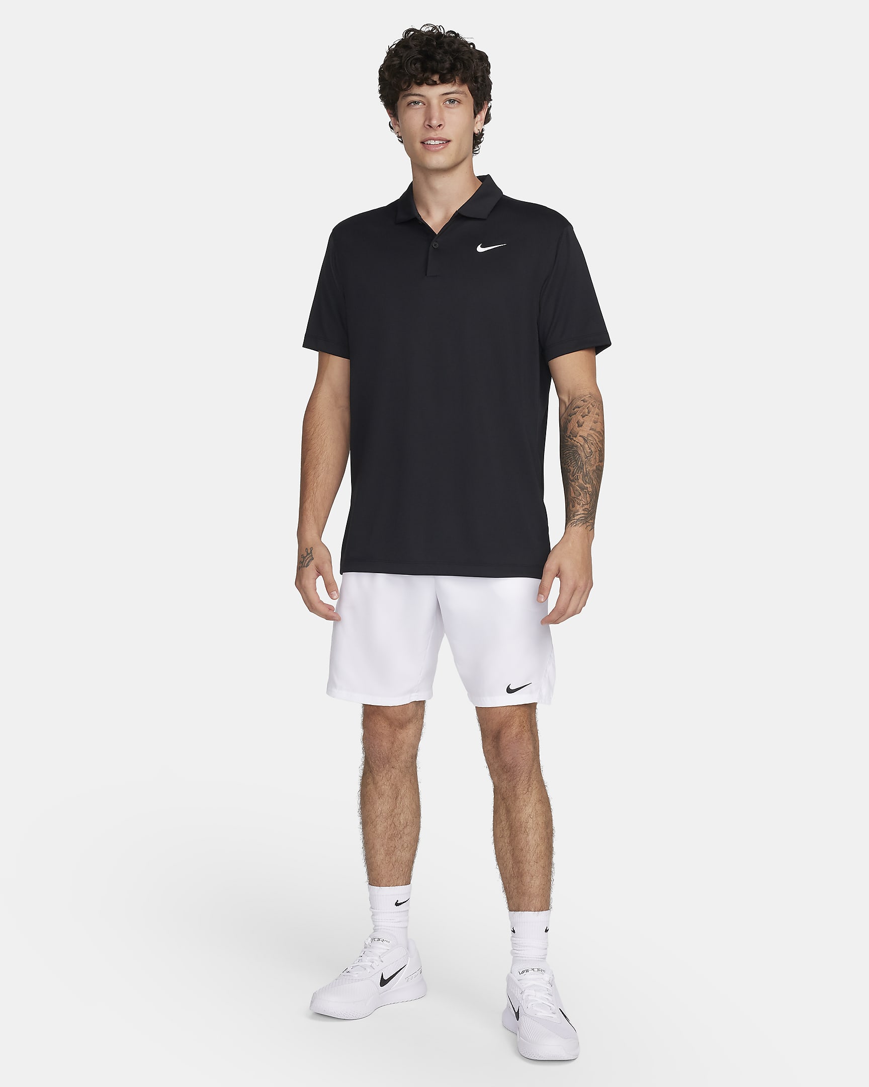 Shorts de tenis de 23 cm Dri-FIT para hombre NikeCourt Victory - Blanco/Negro