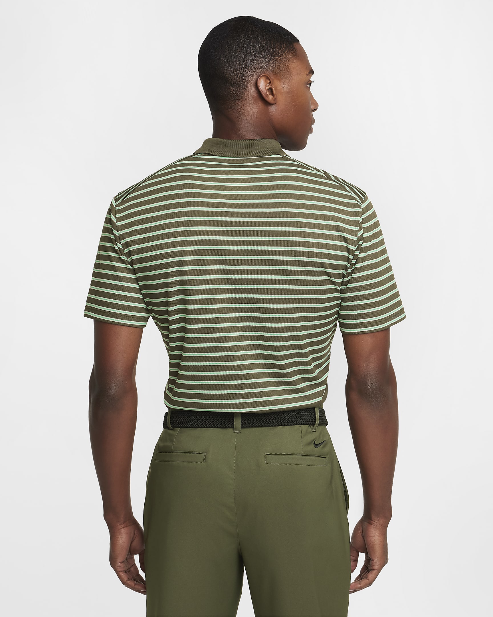 Nike Dri-FIT Victory Men's Striped Golf Polo - Cargo Khaki/Black