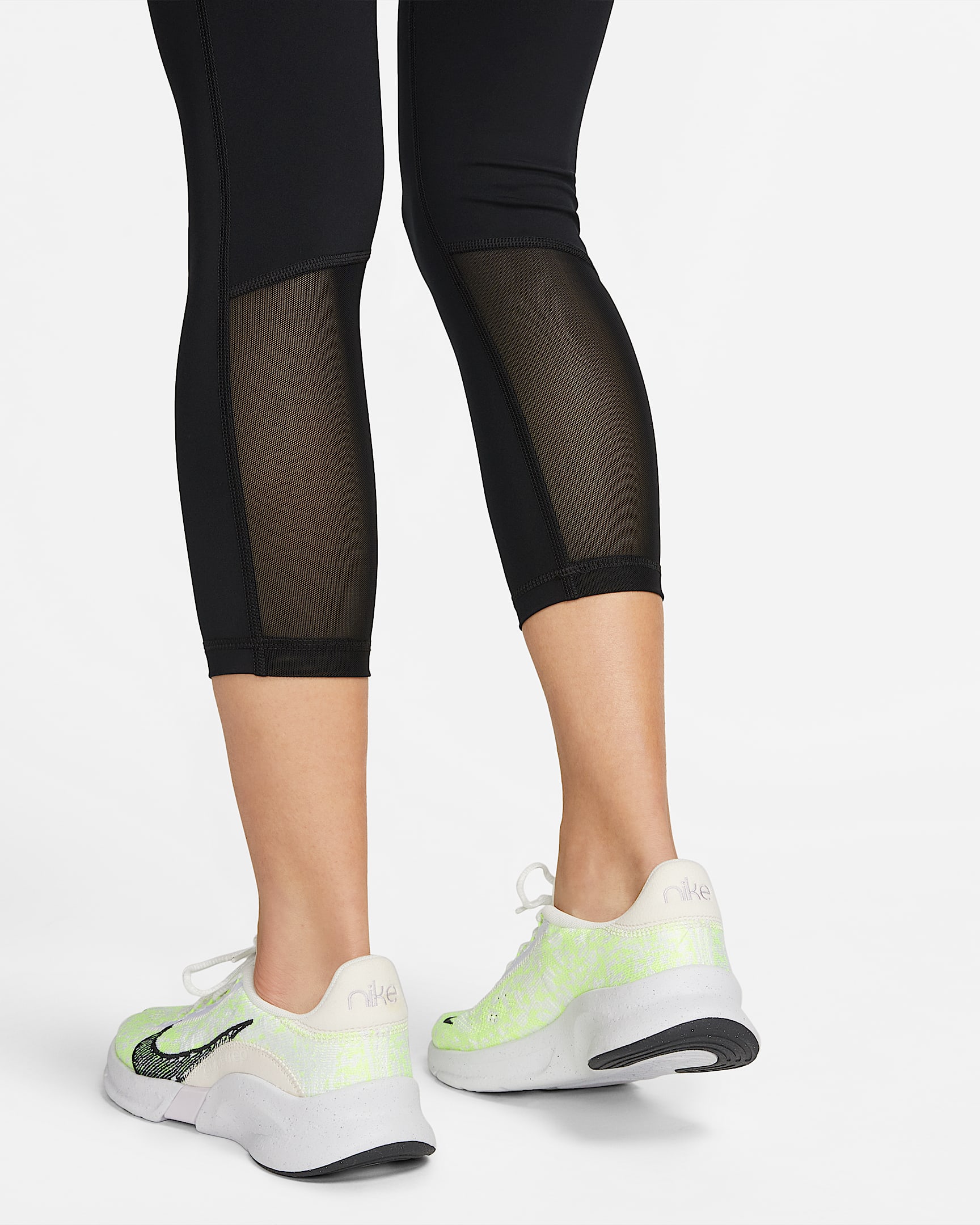 Nike Pro 365 Women's MidRise Cropped Mesh Panel Leggings.
