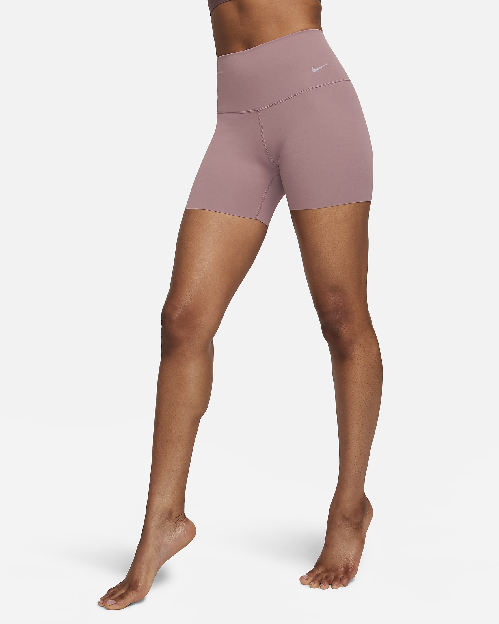 Nike Zenvy Women's Gentle-Support High-Waisted 13cm (approx.) Biker Shorts - Smokey Mauve/Black