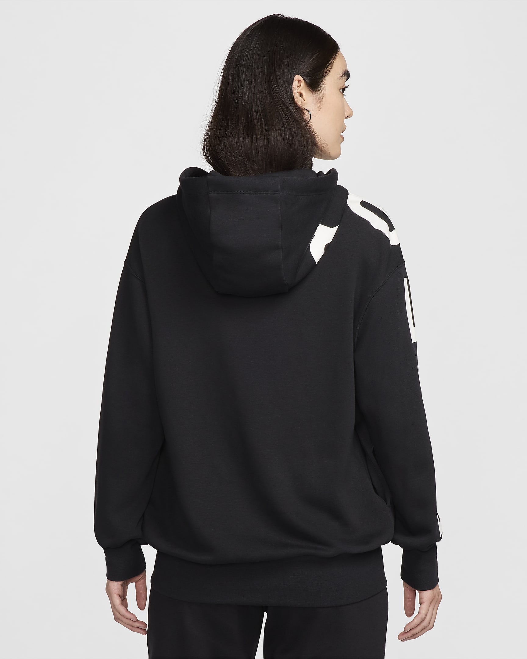 Nike Sportswear Air Women's Fleece Oversized Full-Zip Hoodie - Black/White