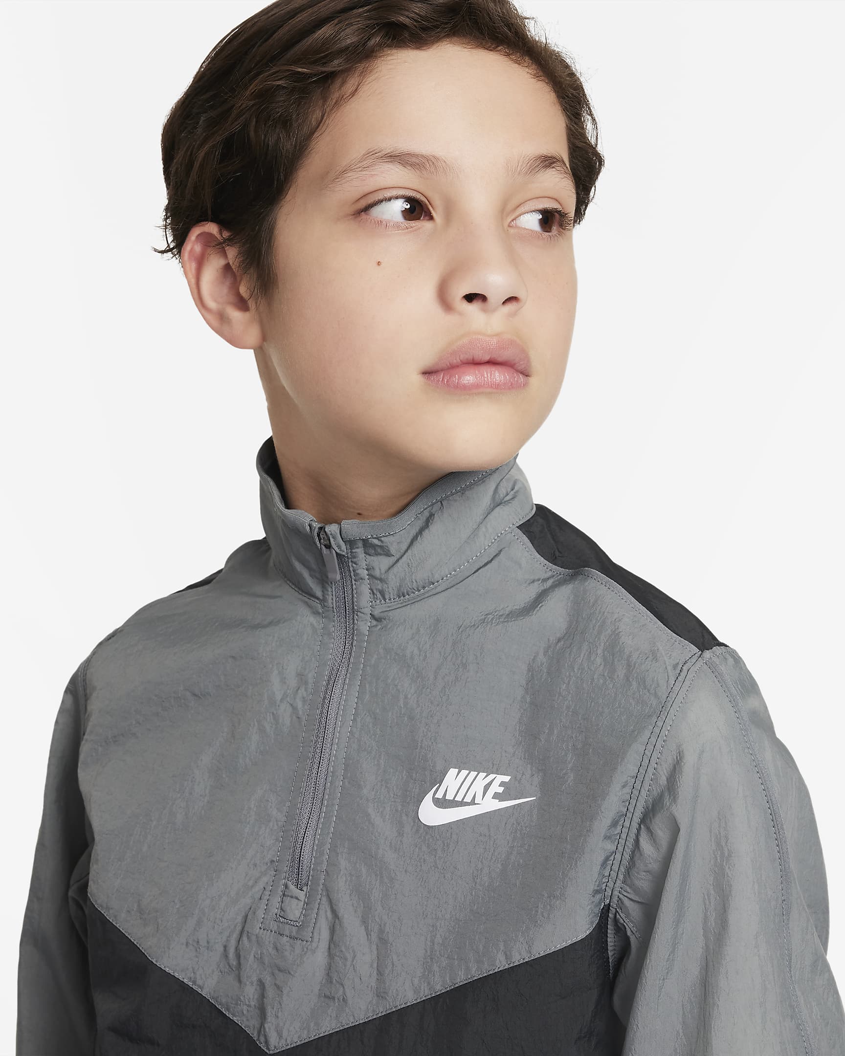 Nike Sportswear Older Kids' Tracksuit - Smoke Grey/Anthracite/White