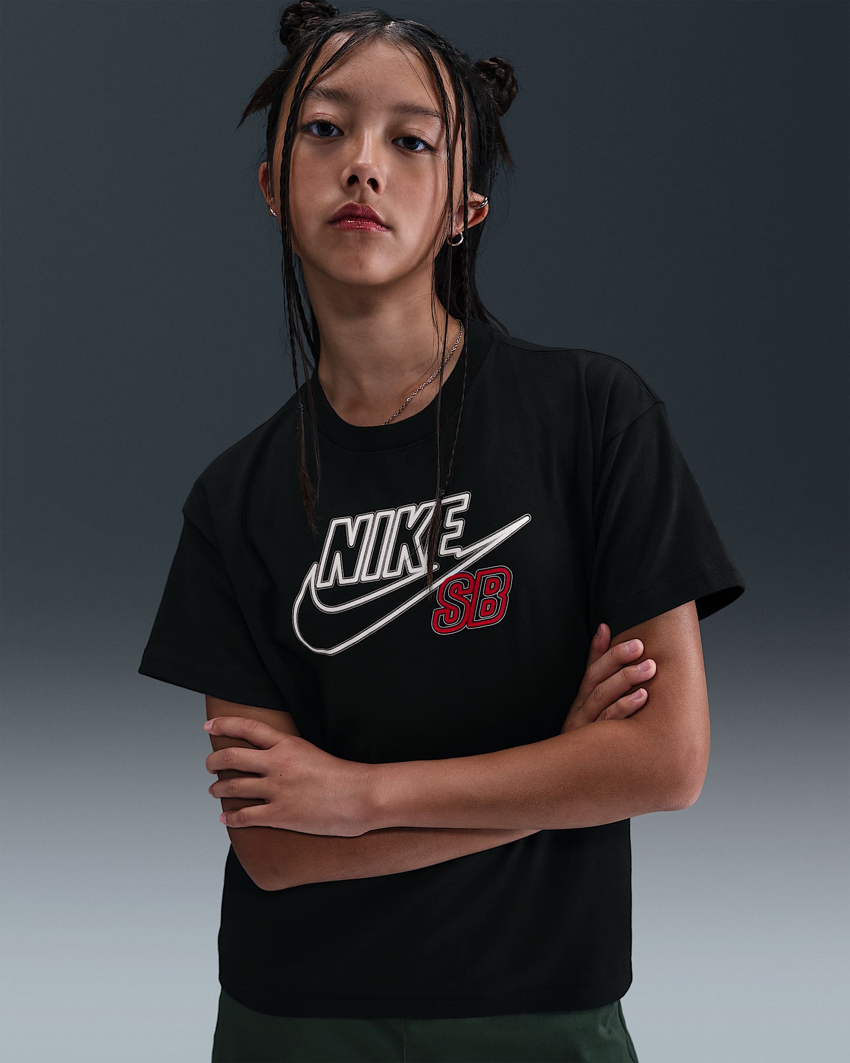 Nike Sportswear Big Kids' Max90 Skate T-Shirt - Black