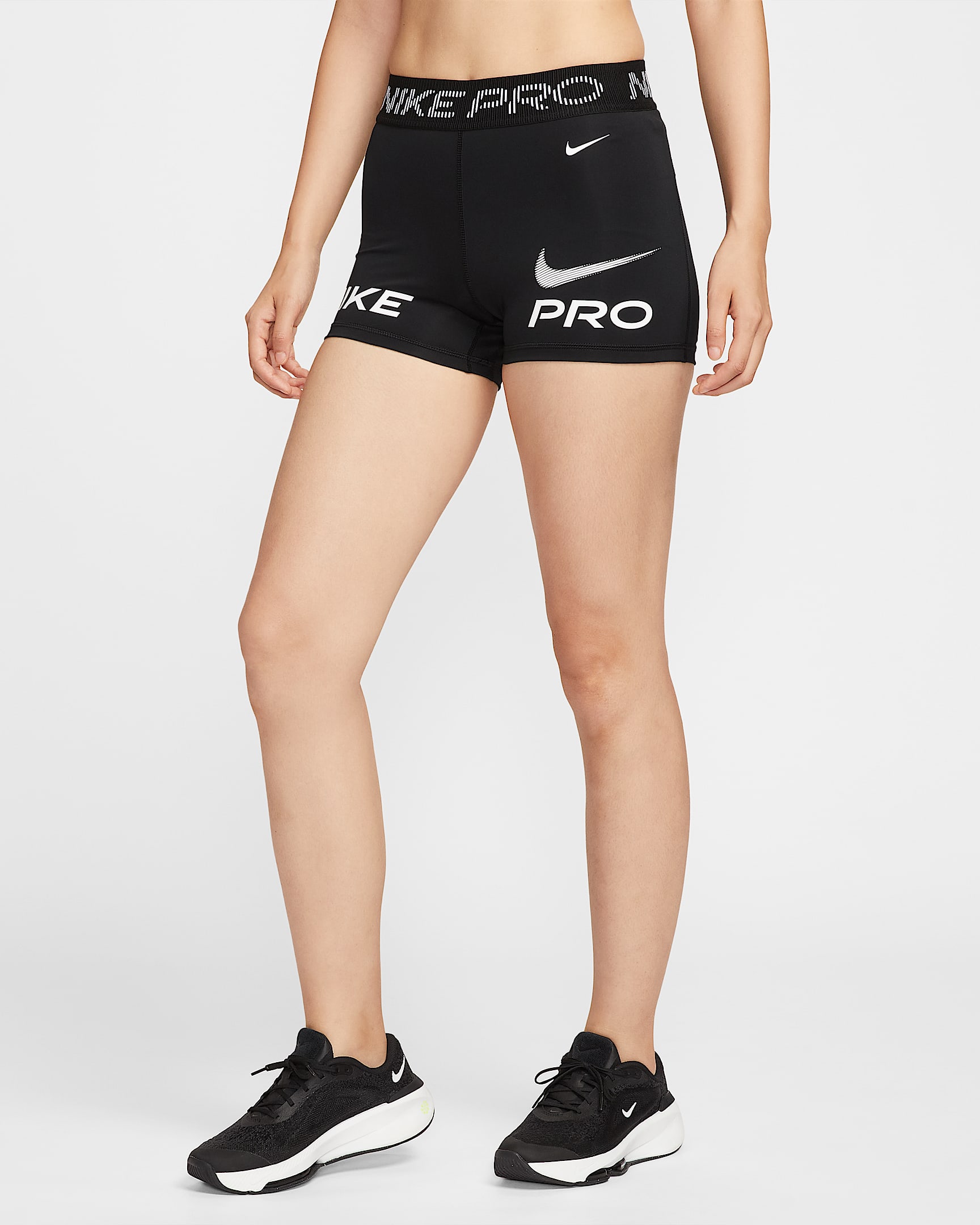 Nike Pro Women's Mid-Rise 7.5cm (approx.) Biker Shorts - Black/White/White
