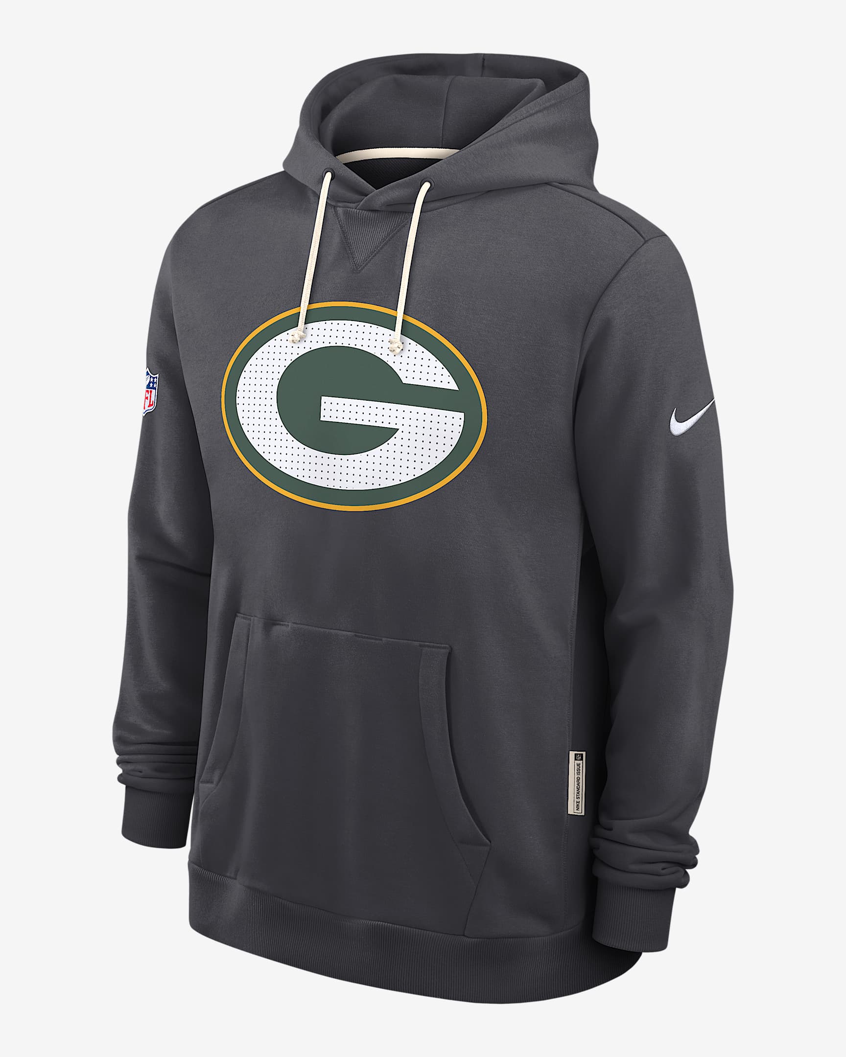 Sudadera con gorro sin cierre Nike Dri-FIT de la NFL para hombre Green Bay Packers Initial Home Sideline - Antracita