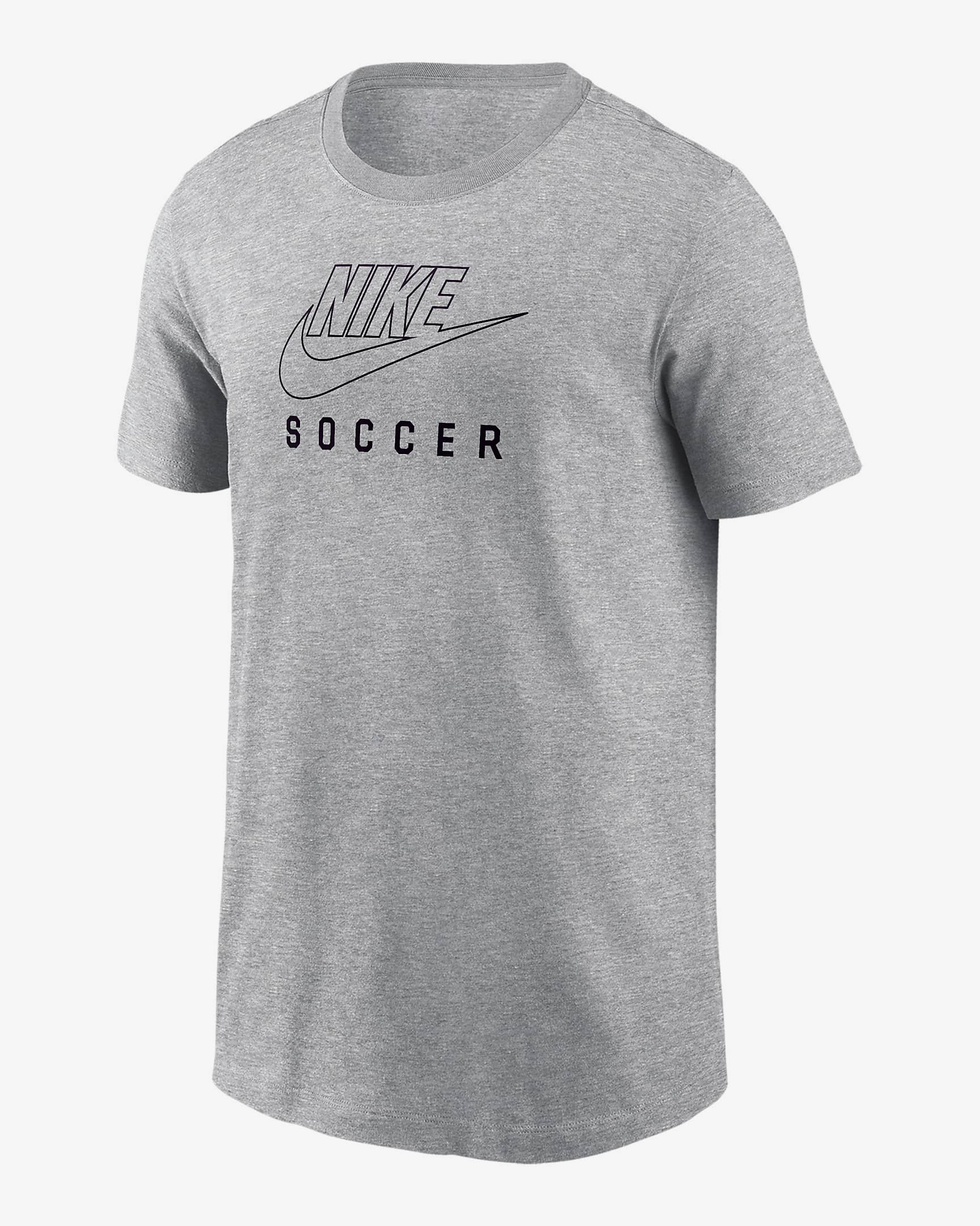 Nike Swoosh Big Kids' Soccer T-Shirt - Dark Grey Heather