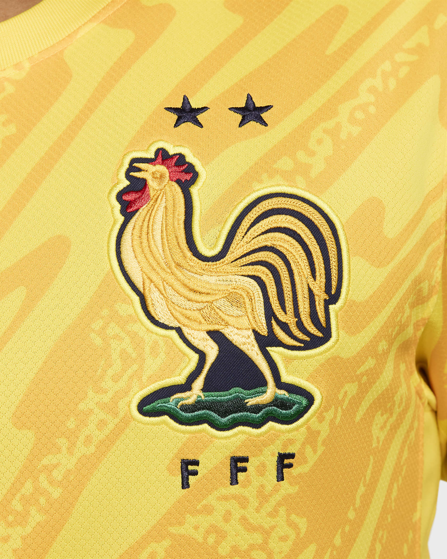 Equipación de portero Stadium FFF 2024/25 (Selección masculina) Camiseta de fútbol tipo réplica Nike Dri-FIT - Hombre - Tour Yellow/University Gold/Negro