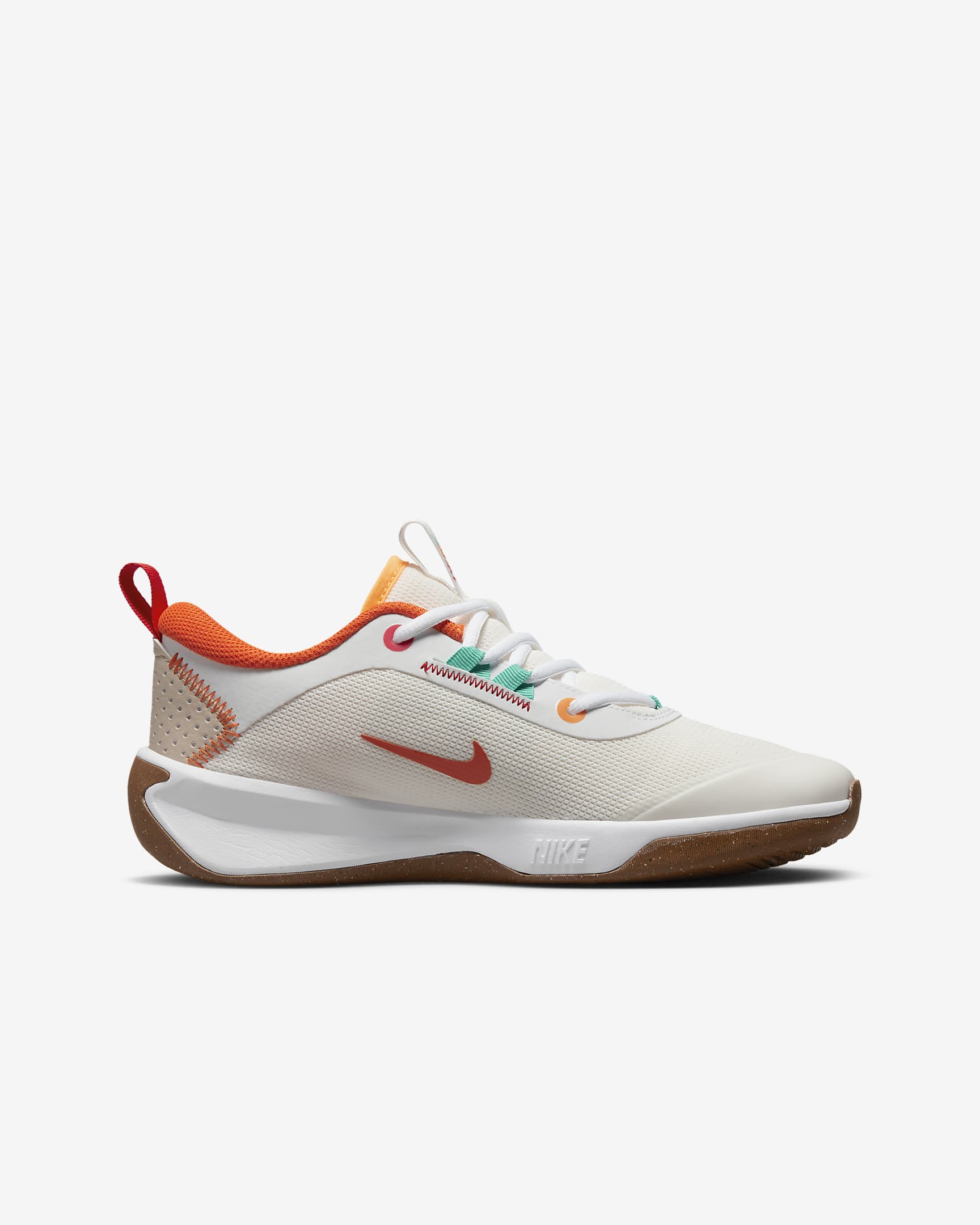 Nike Omni Multi-Court Older Kids' Indoor Court Shoes - Sail/White/Ale Brown/University Red