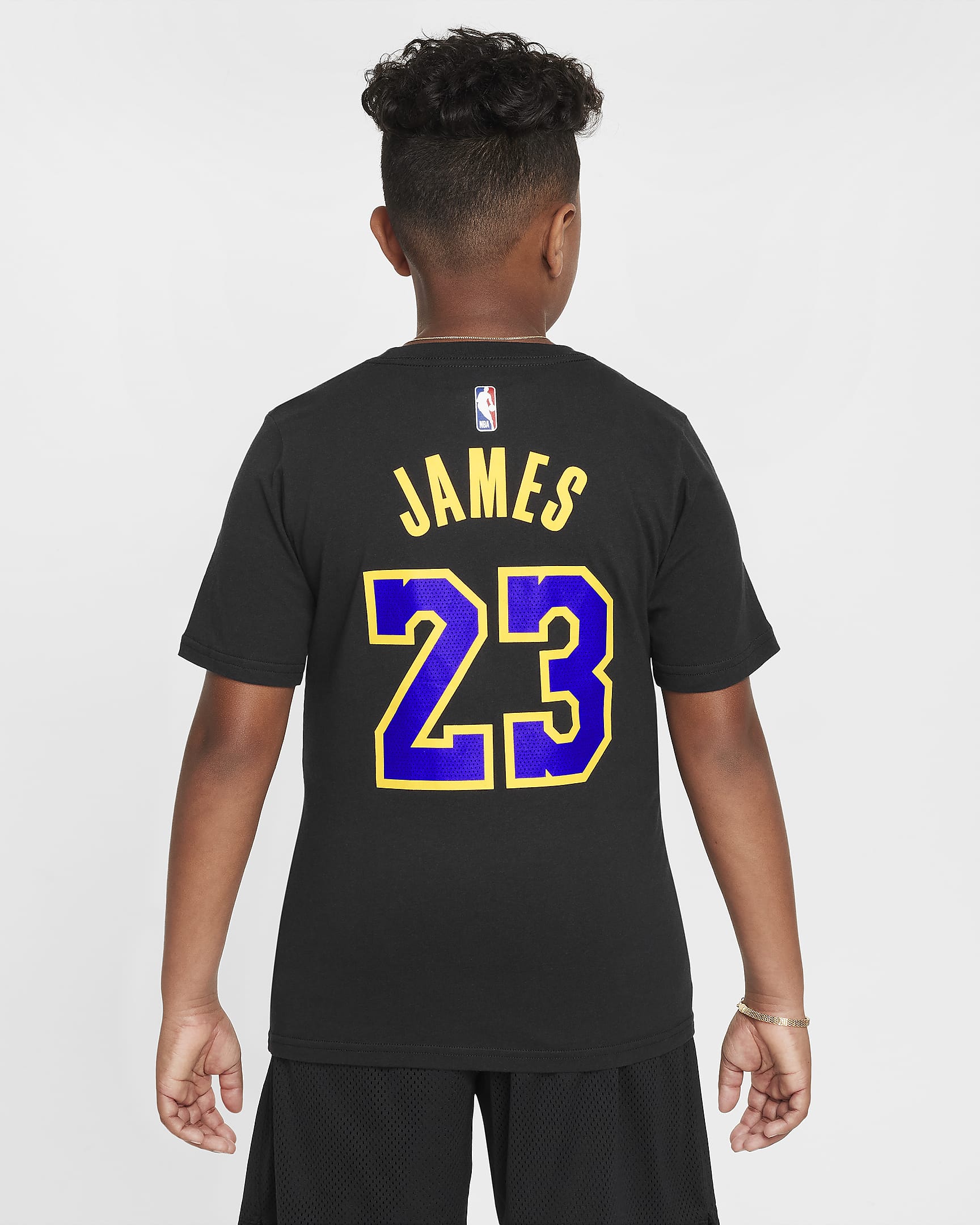 LeBron James Los Angeles Lakers City Edition Nike NBA-T-Shirt für ältere Kinder (Jungen) - Schwarz