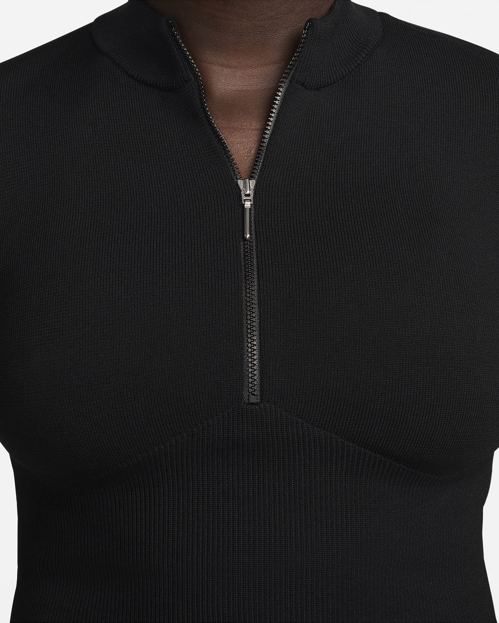 Nike Sportswear Chill Knit Women's Slim Long-Sleeve Cropped Jumper 1/2-Zip Top - Black/Black