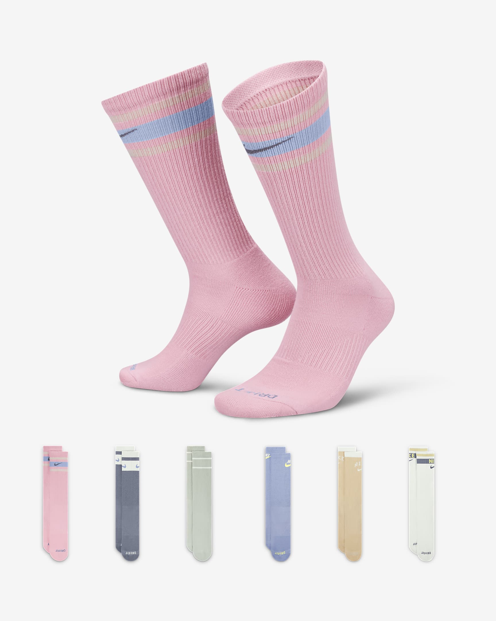Nike Everyday Plus Cushioned Crew Socks (6 Pairs). Nike ID