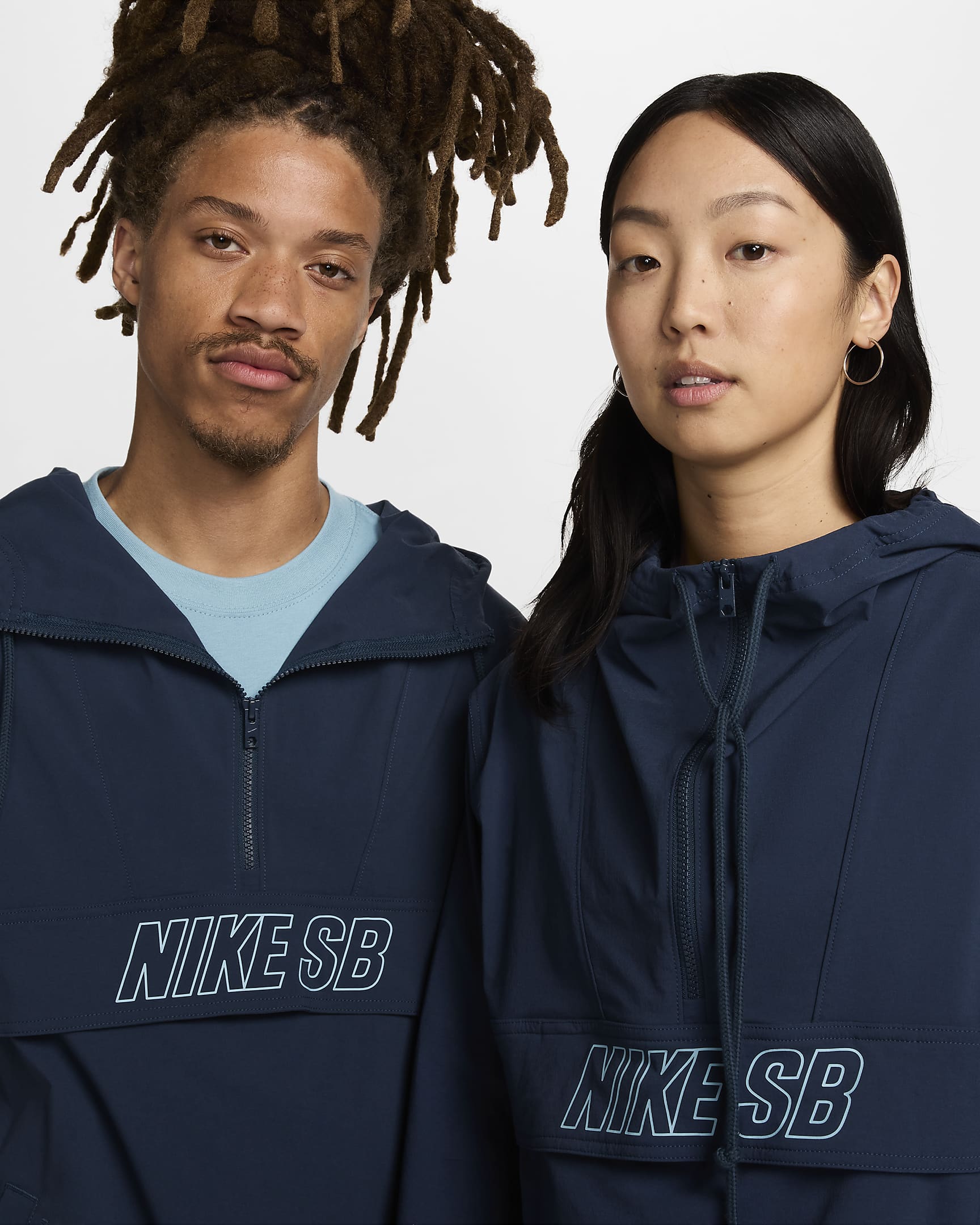 Giacca anorak da skateboard Nike SB - Armory Navy/Denim Turquoise