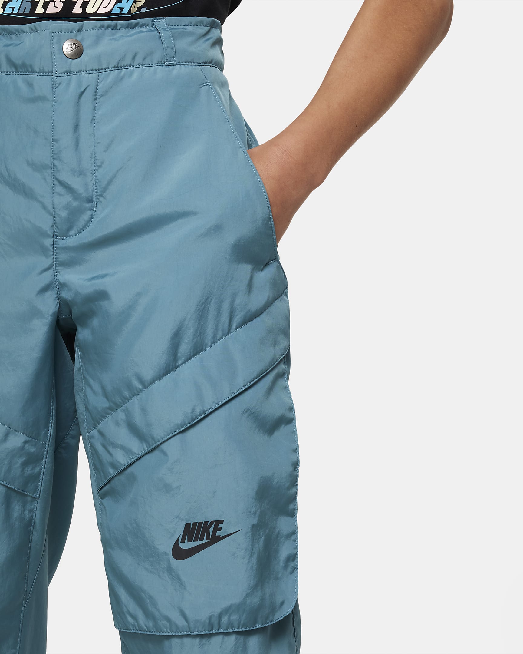 Nike Sportswear Big Kids' (Boys') Woven Utility Pants - Mineral Teal/Black