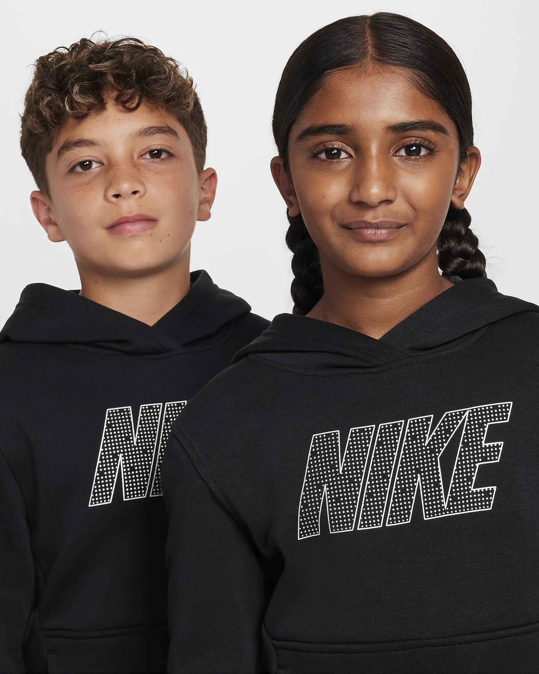 Nike Sportswear Club Fleece Big Kids' Pullover Hoodie - Black/Metallic Silver