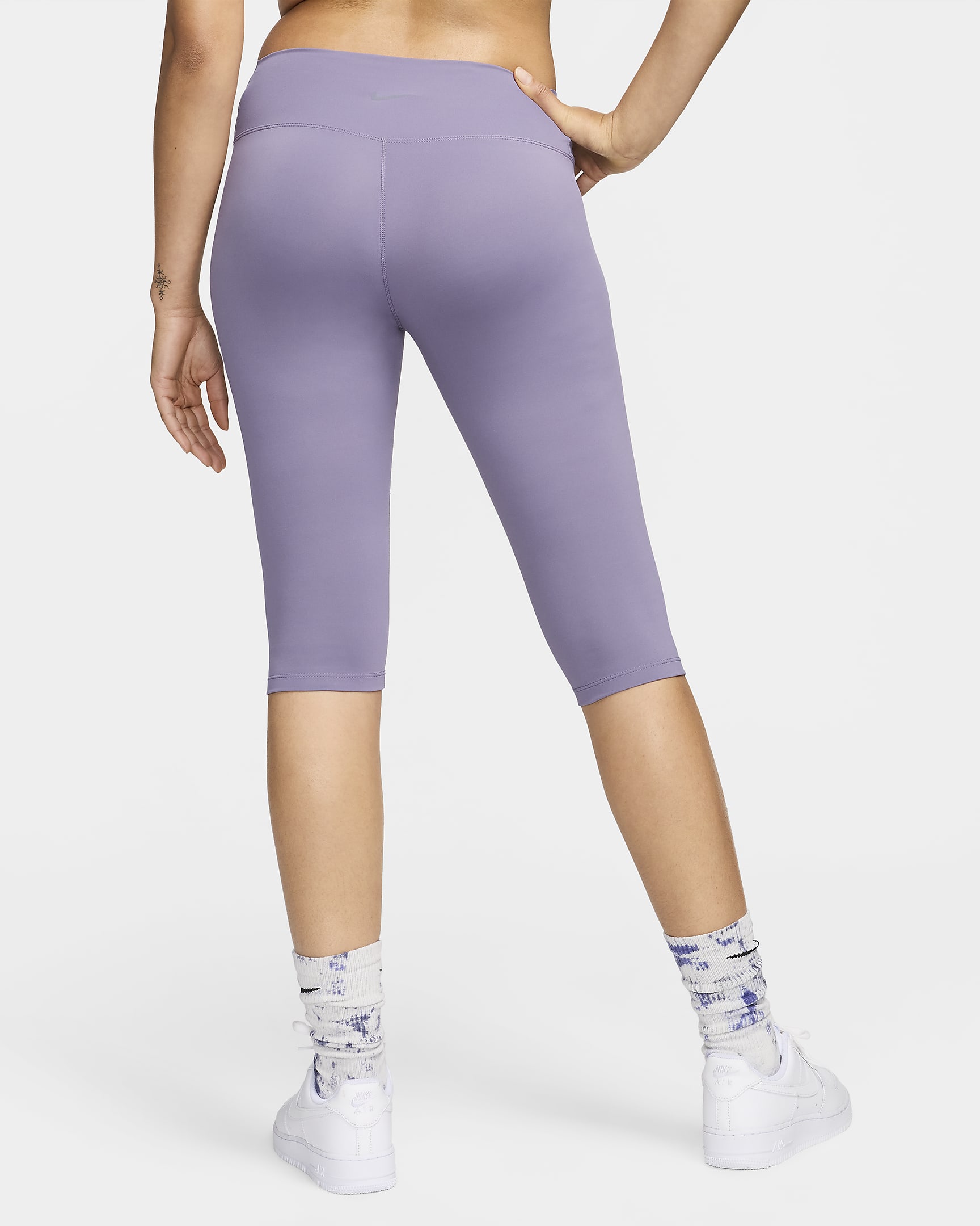 Nike One Caprilegging met hoge taille voor dames - Daybreak/Zwart