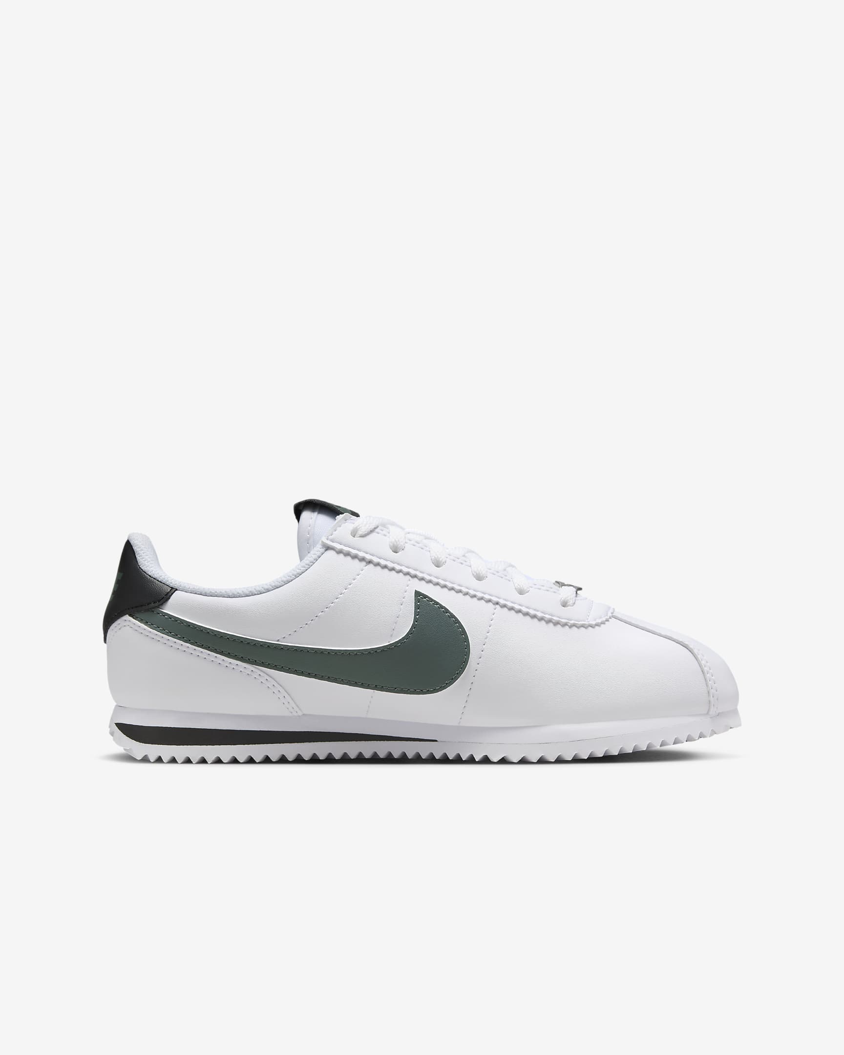 Nike Cortez 大童鞋款 - 白色/黑色/Vintage Green