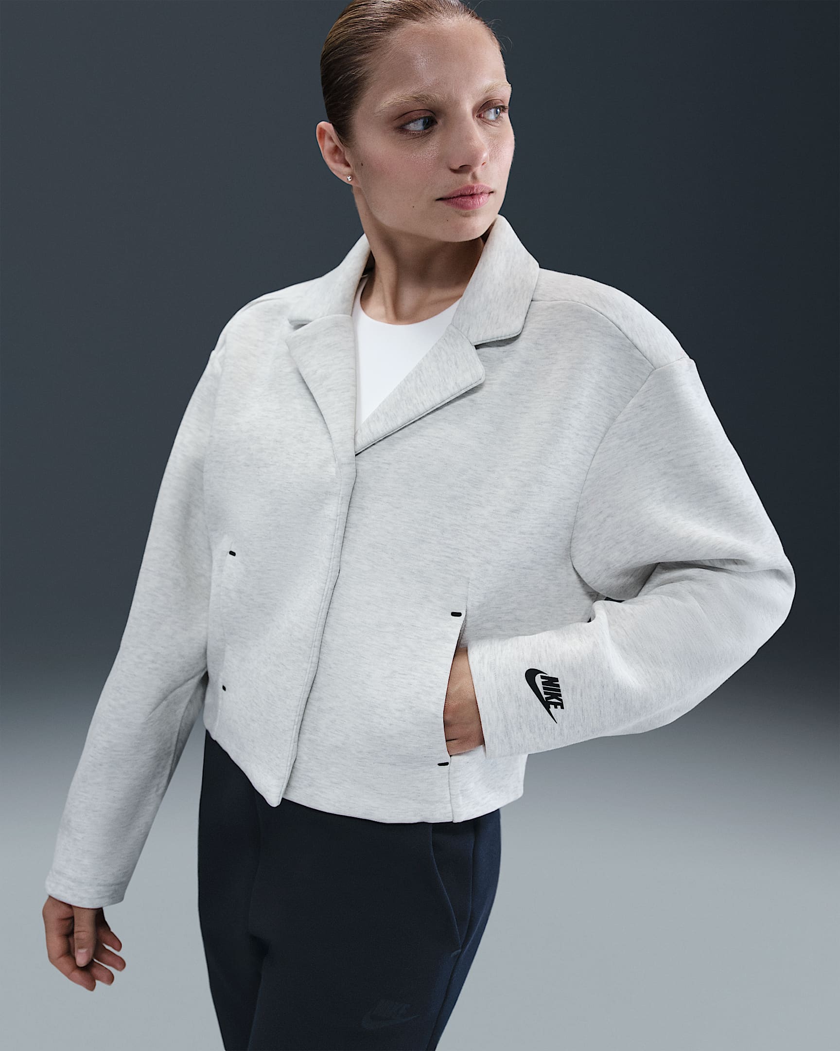 Nike Sportswear Tech Fleece Women's Tailored Jacket - Light Grey/Heather/Black