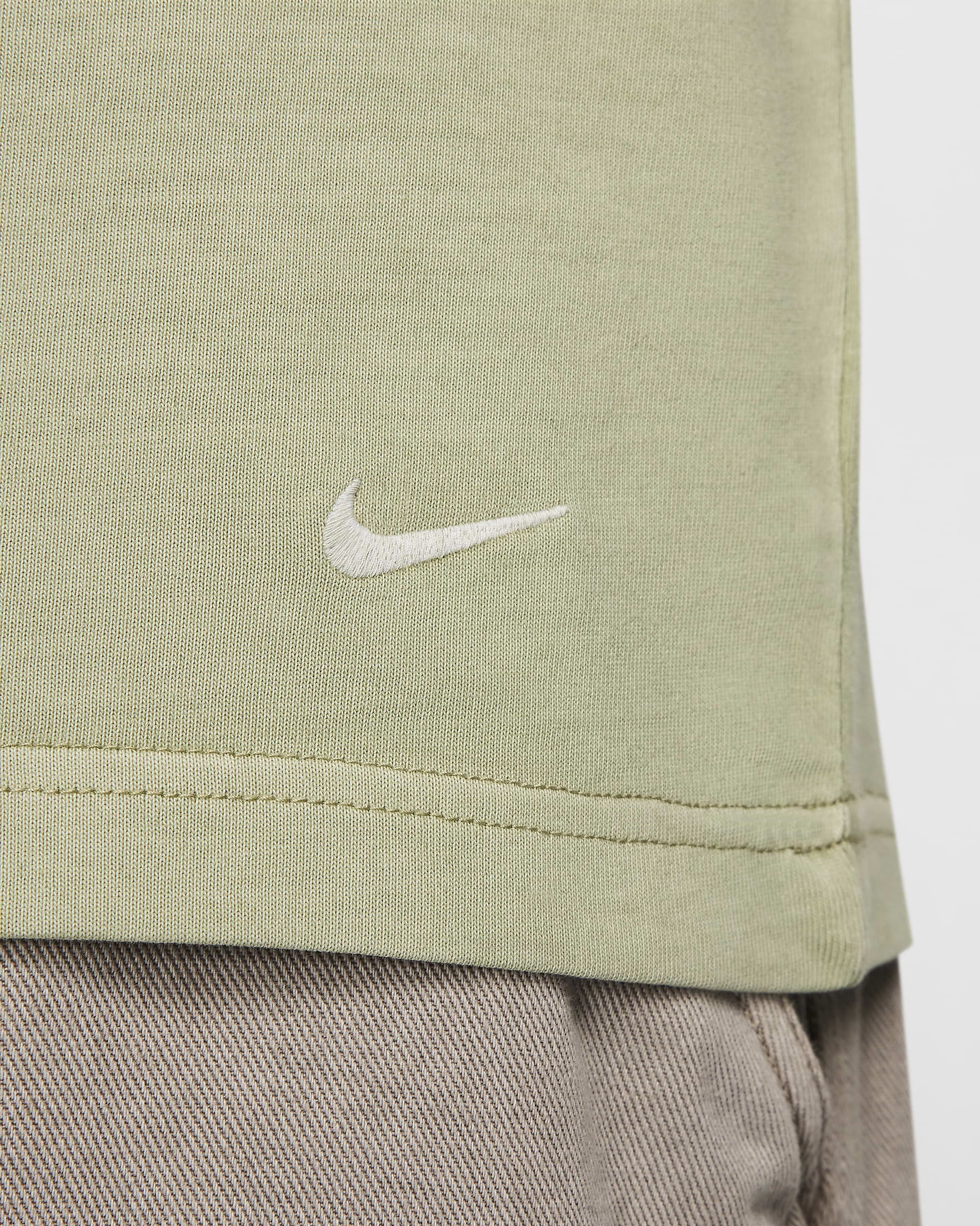 Nike Life Kurzarm-Strickoberteil für Herren - Oil Green/Oil Green