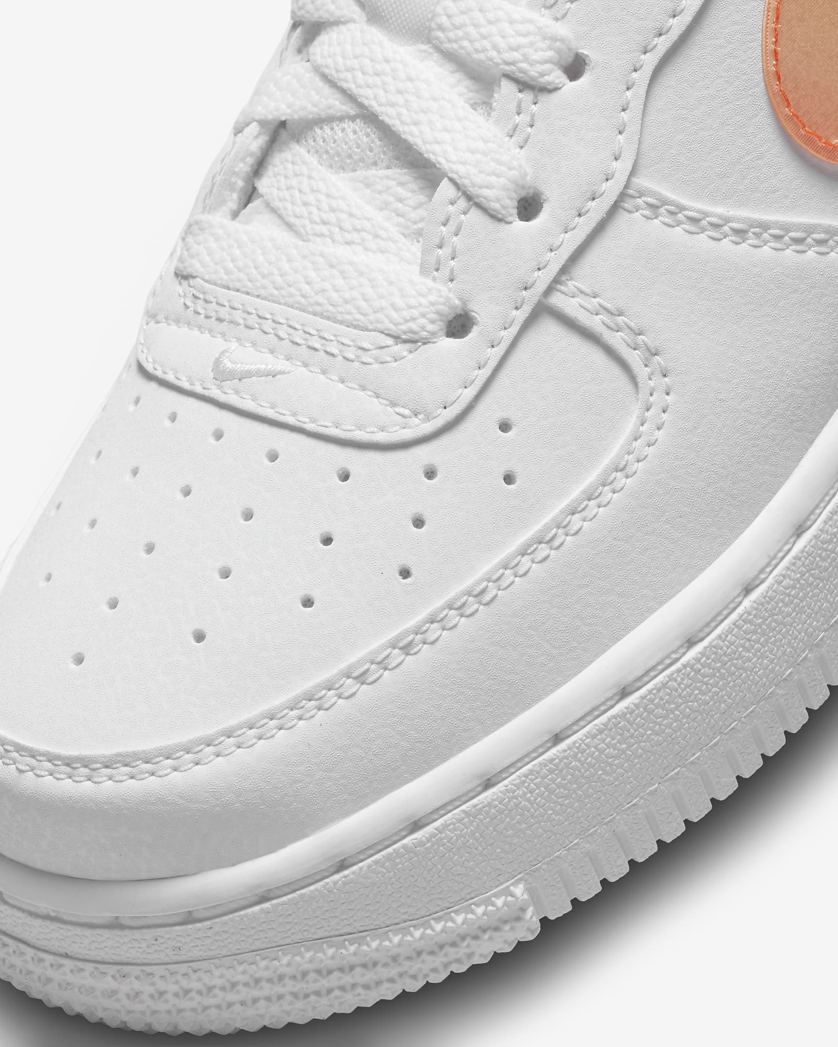 Nike Air Force 1 Next Nature Older Kids' Shoes - White/Safety Orange