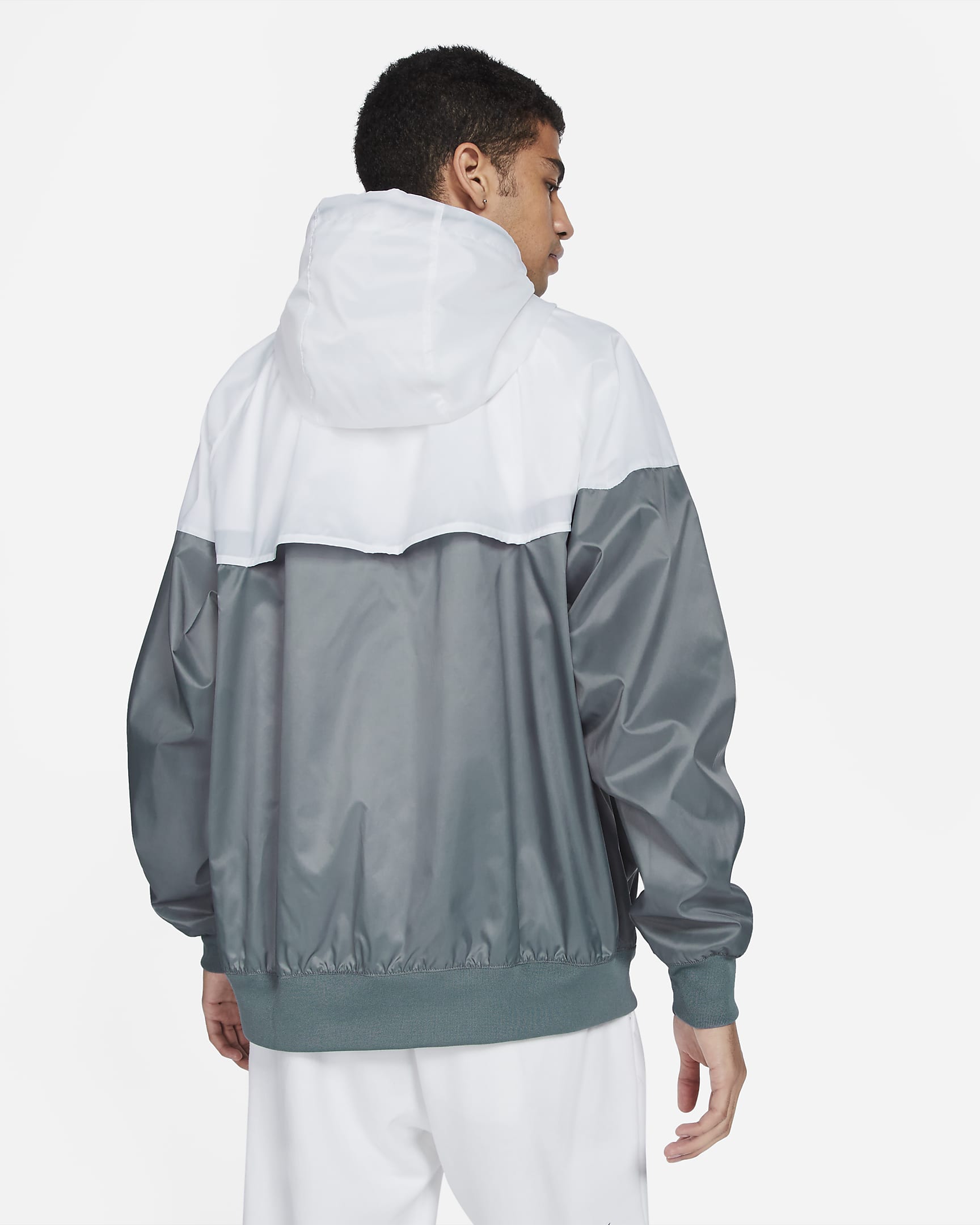 Huvjacka Nike Sportswear Windrunner för män - Smoke Grey/Vit/Smoke Grey/Svart