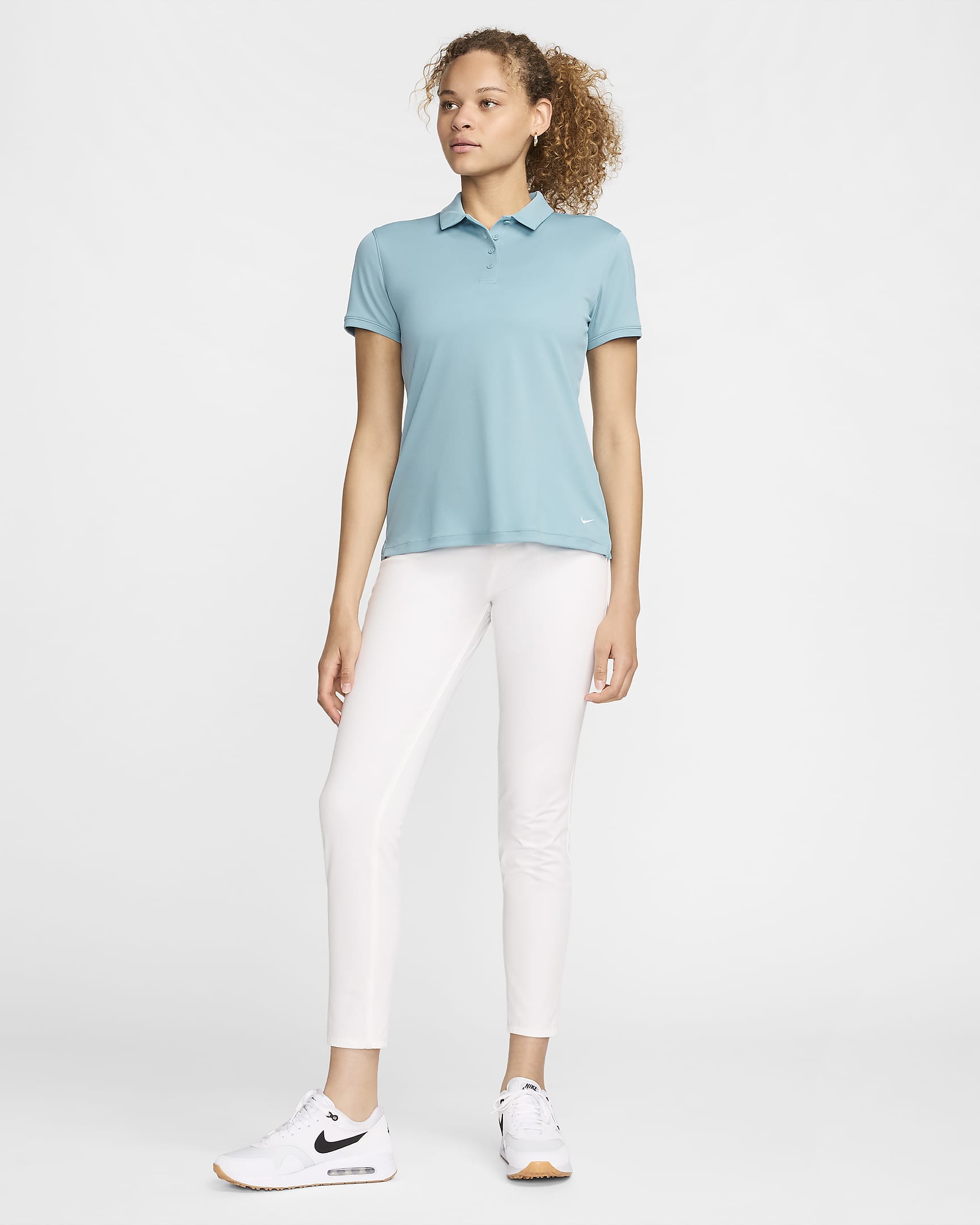 Polo de golf para mujer Nike Dri-FIT Victory - Denim turquesa/Blanco