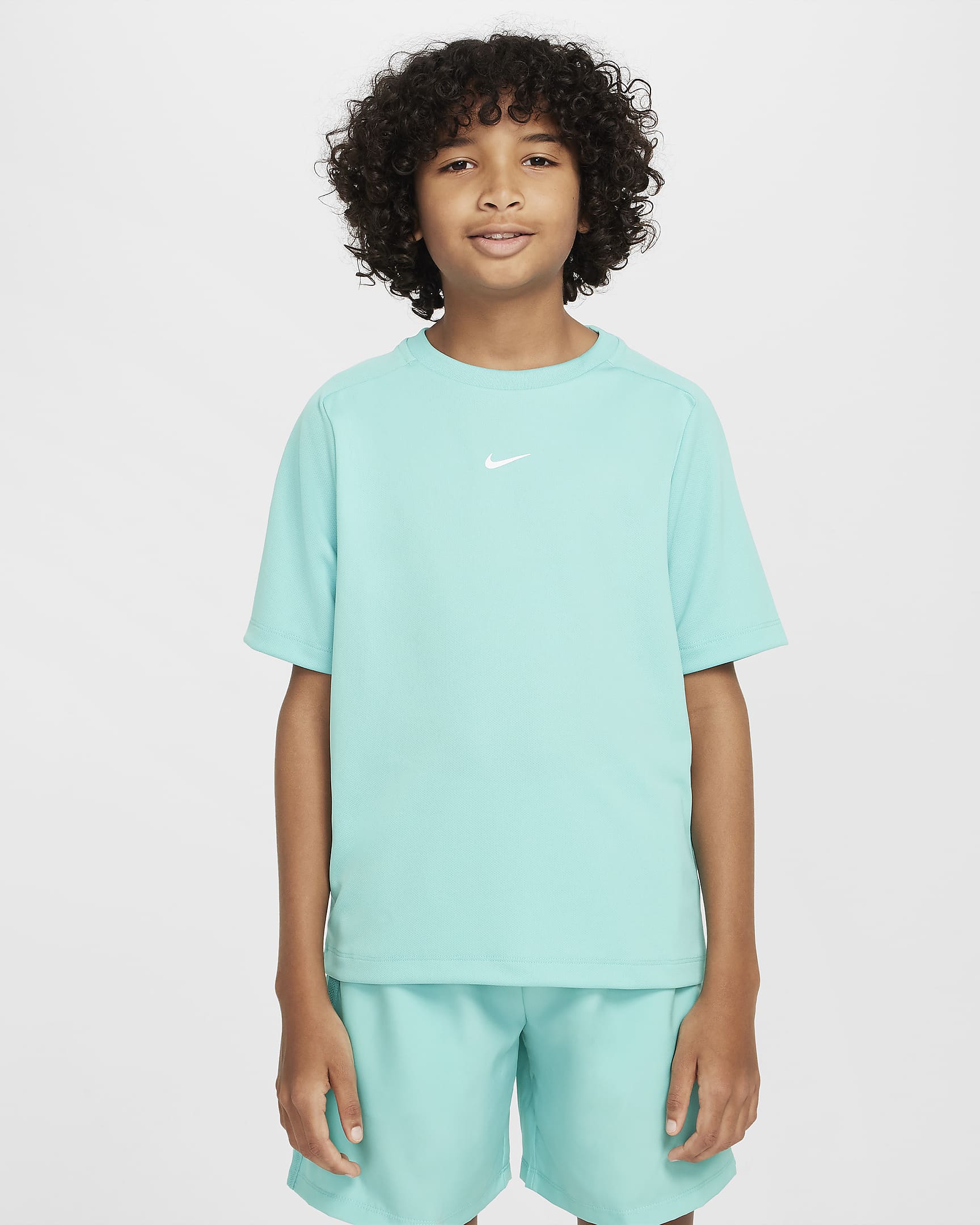 Nike Multi Older Kids' (Boys') Dri-FIT Training Top - Green Frost/White