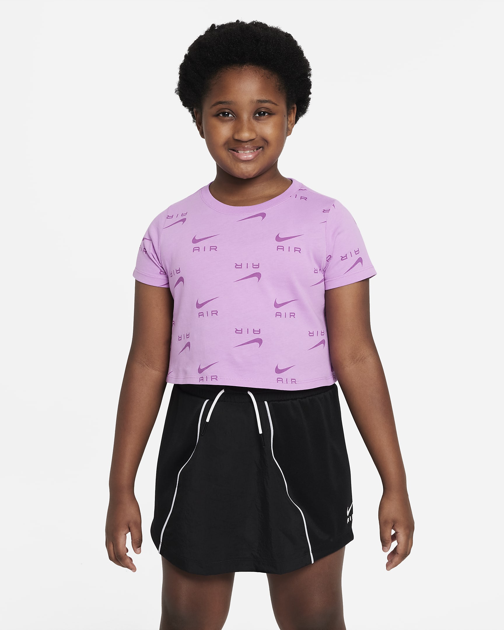 เสื้อยืดเอวลอยเด็กโต Nike Air (หญิง) - Rush Fuchsia