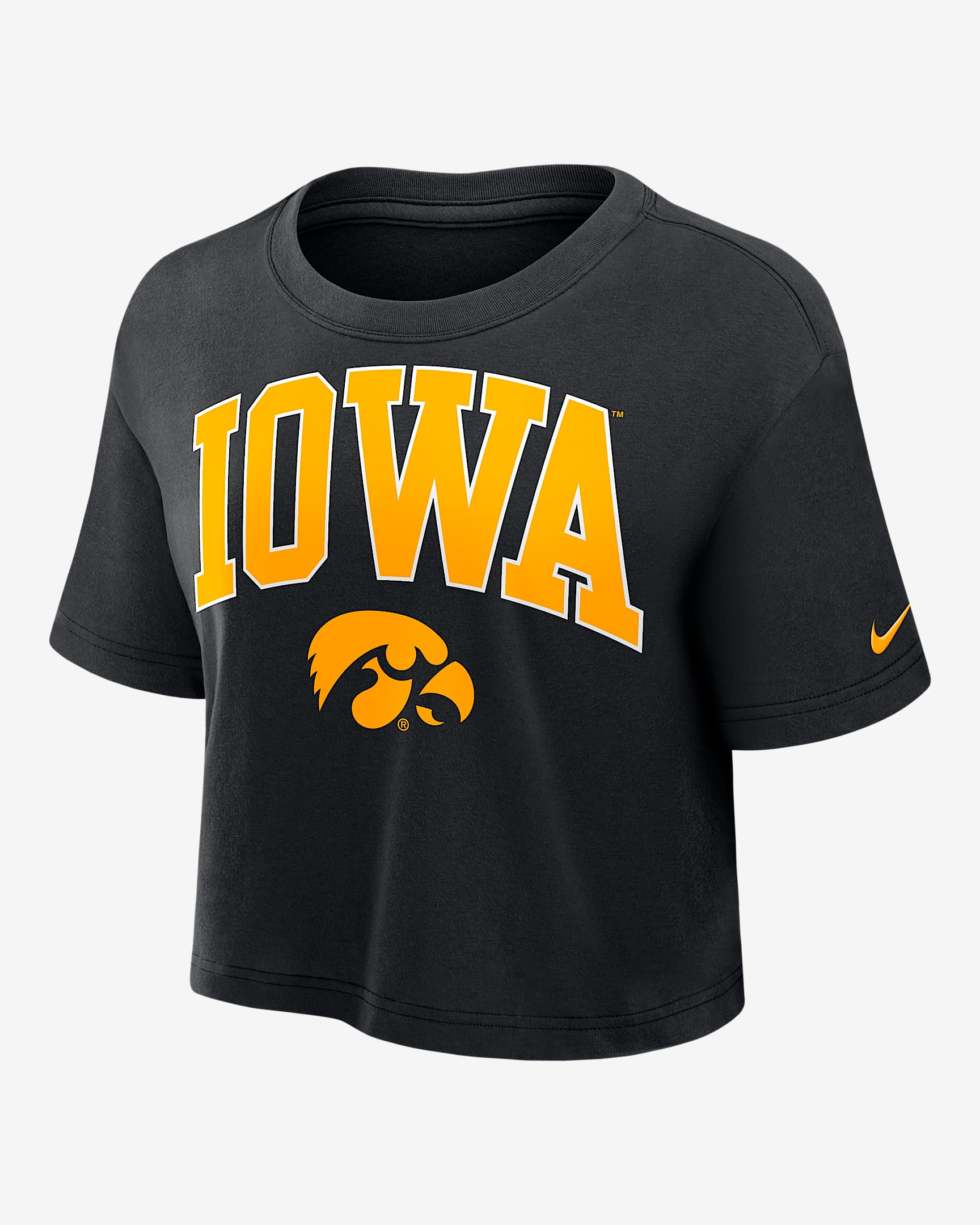 Iowa Athletic Prep Arch Women's Nike Dri-FIT College Cropped T-Shirt - Black