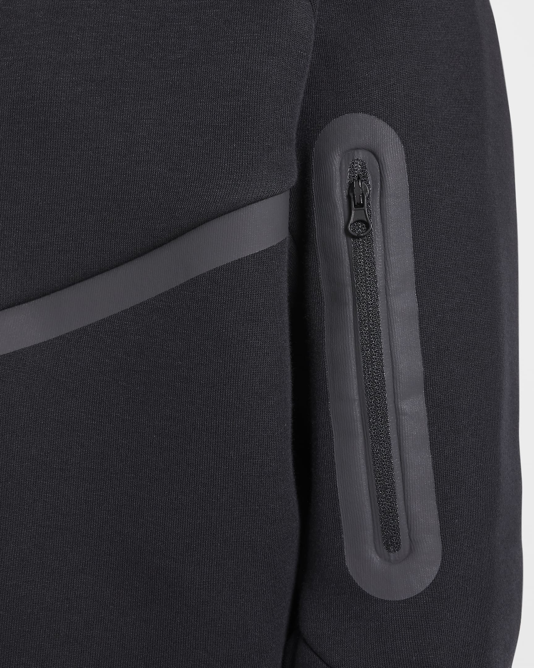 Nike Sportswear Tech Fleece-hættetrøje med lynlås i fuld længde til større børn (udvidet størrelse) - sort/sort/sort/sort