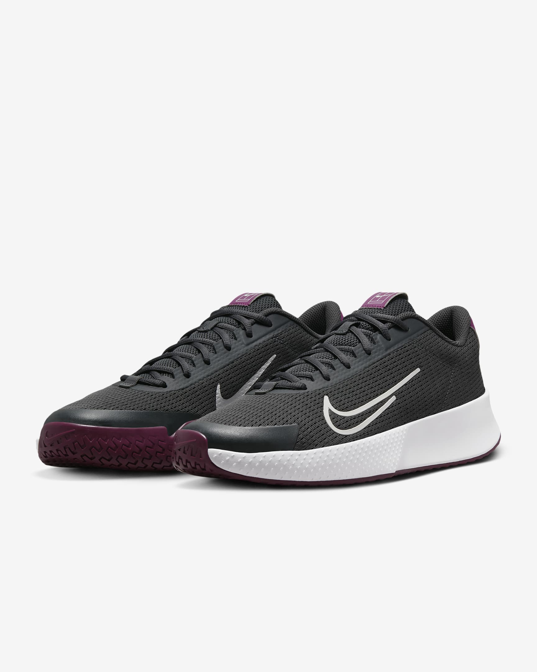 Tenis de tenis de cancha dura para hombre NikeCourt Vapor Lite 2 - Gris humo oscuro/Sangría/Polvo fotón