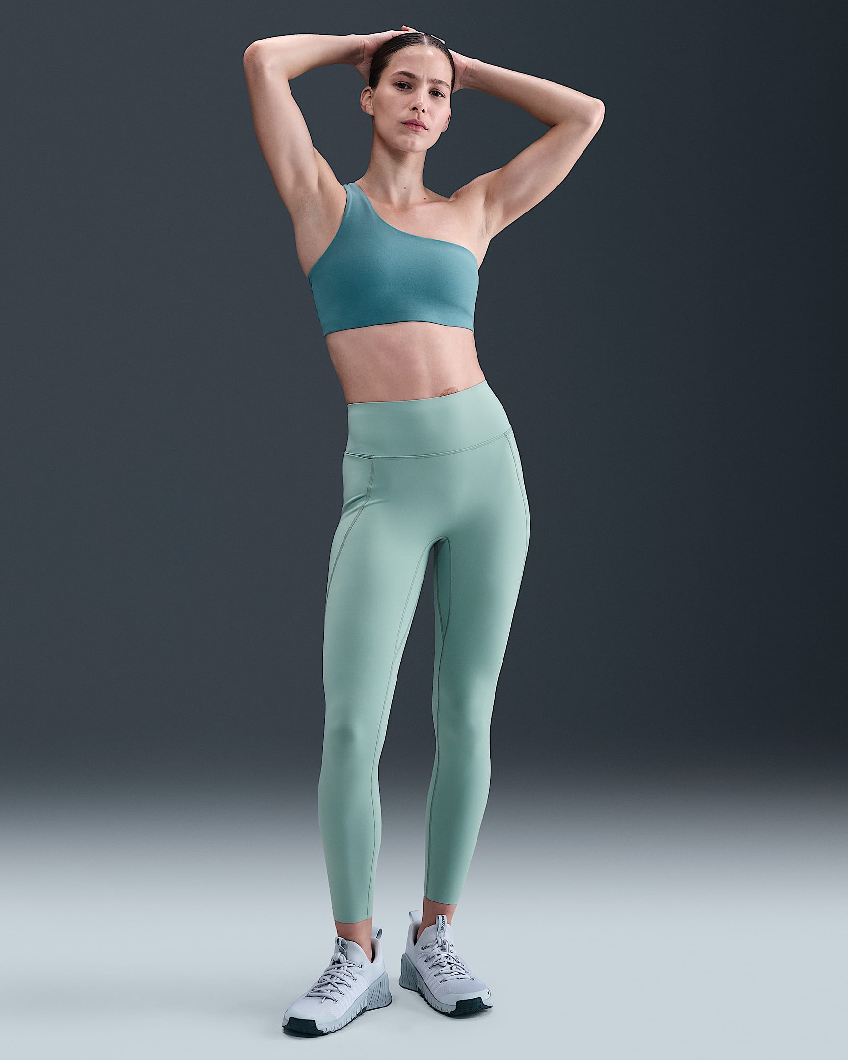 Nike Universa Women's Medium-Support High-Waisted 7/8 Leggings with Pockets - Cannon/Bicoastal/Bicoastal