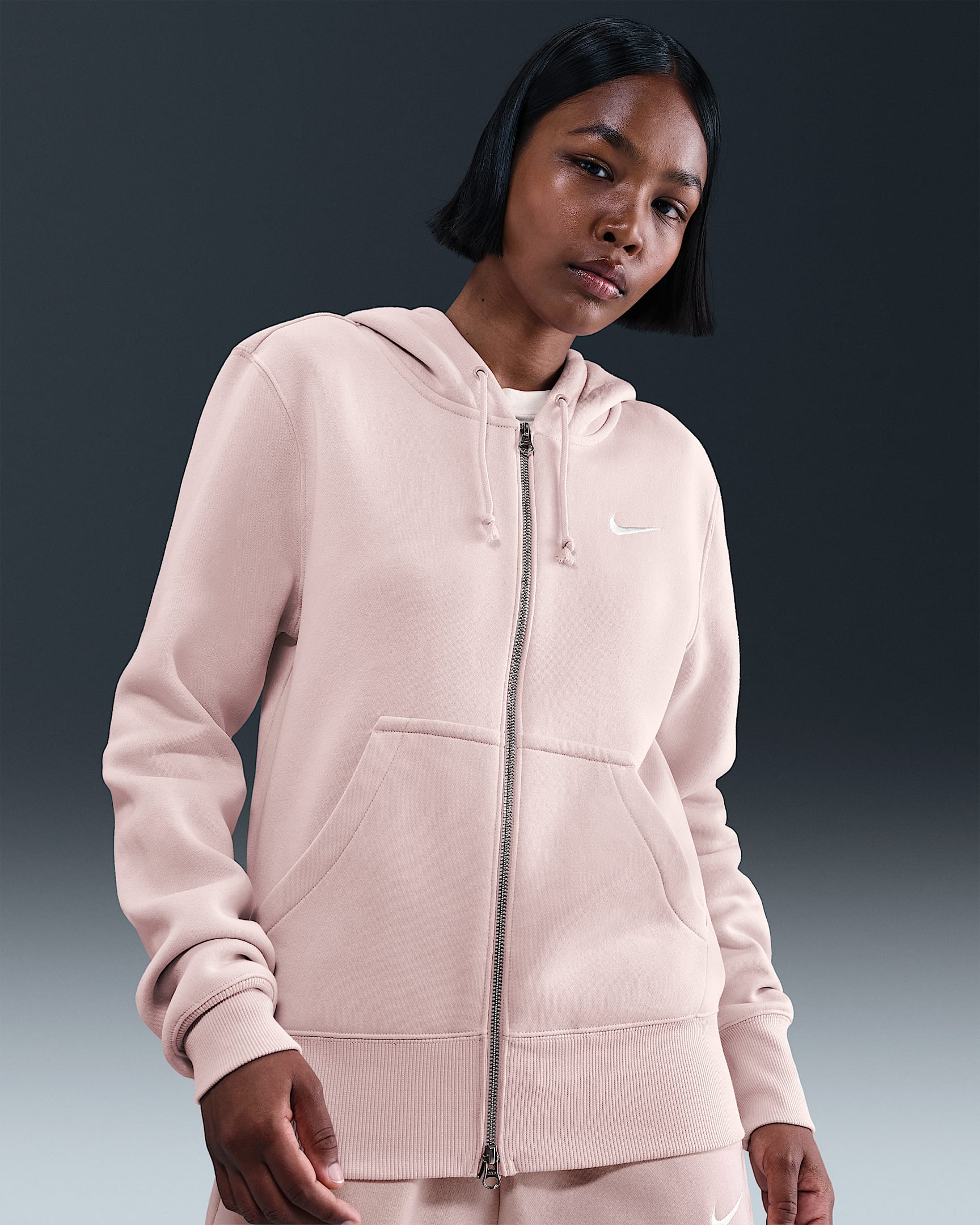 Nike Sportswear Phoenix Fleece Women's Full-Zip Hoodie - Silt Red/Sail