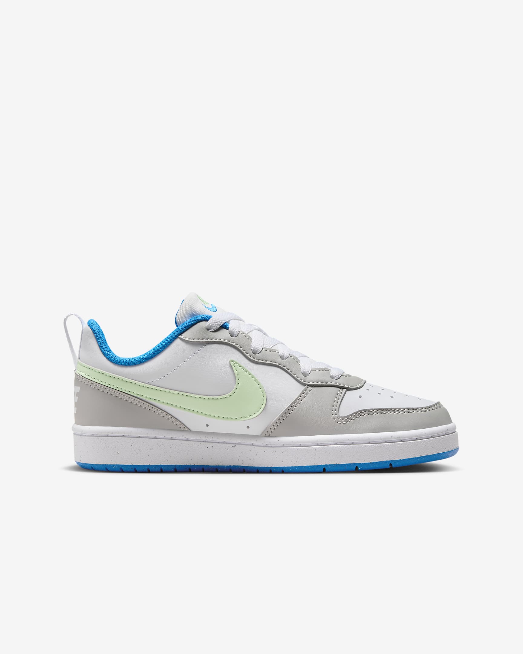 Boty Nike Court Borough Low Recraft pro větší děti - Light Iron Ore/Bílá/Photo Blue/Vapor Green