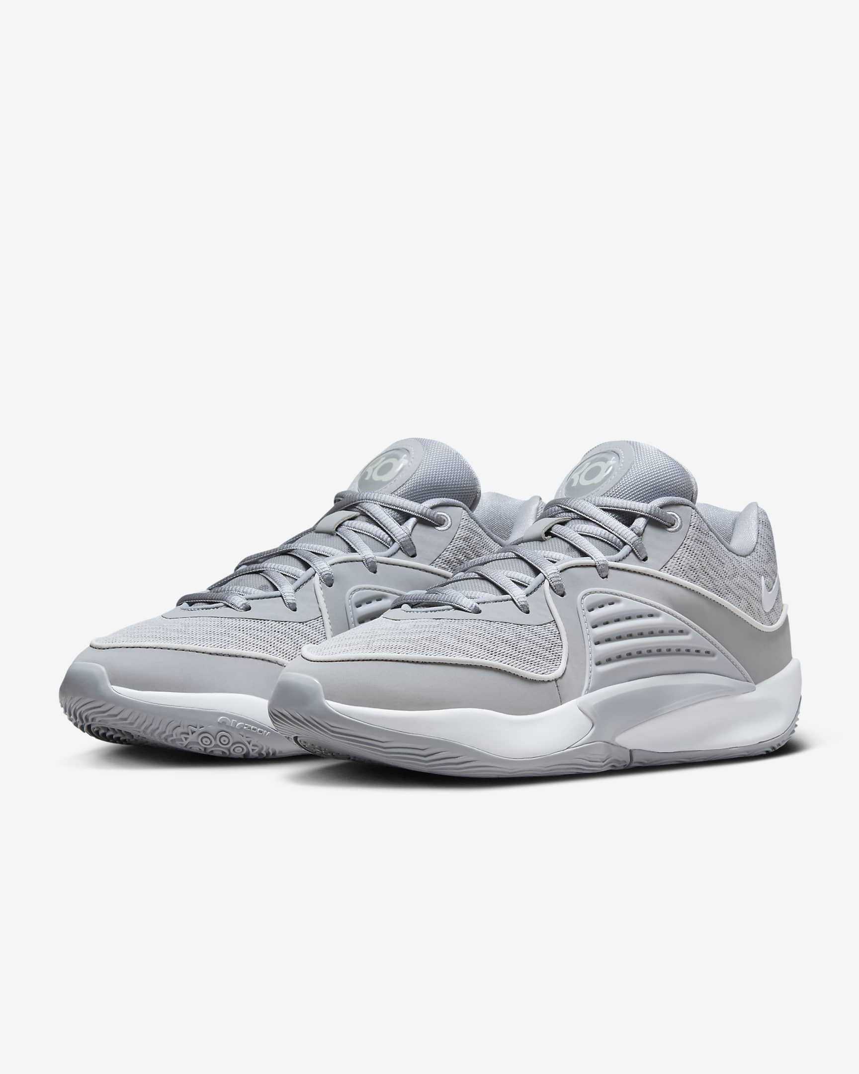 KD16 Basketball Shoes - Wolf Grey/White