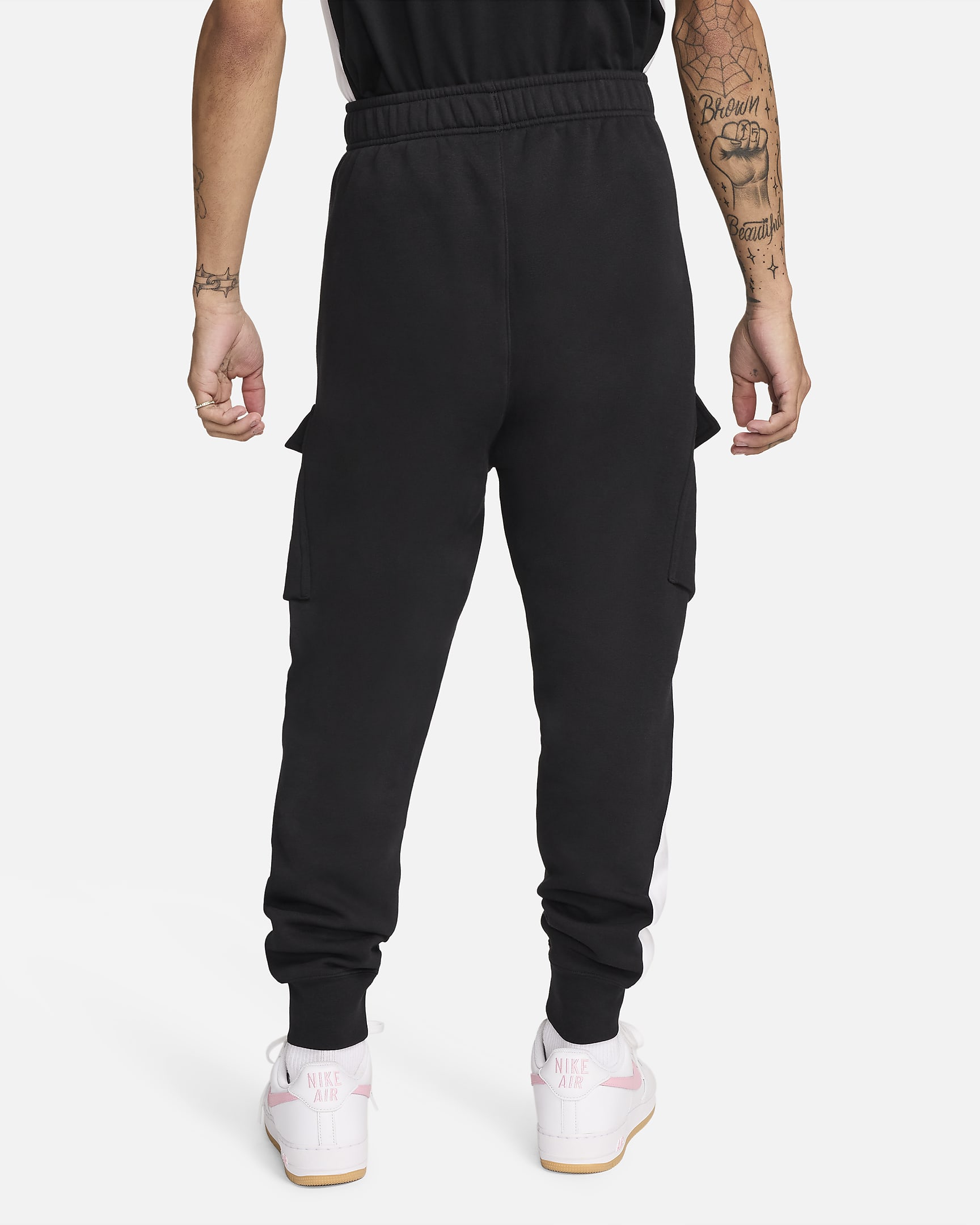 Nike Air Men's Fleece Cargo Trousers - Black/White