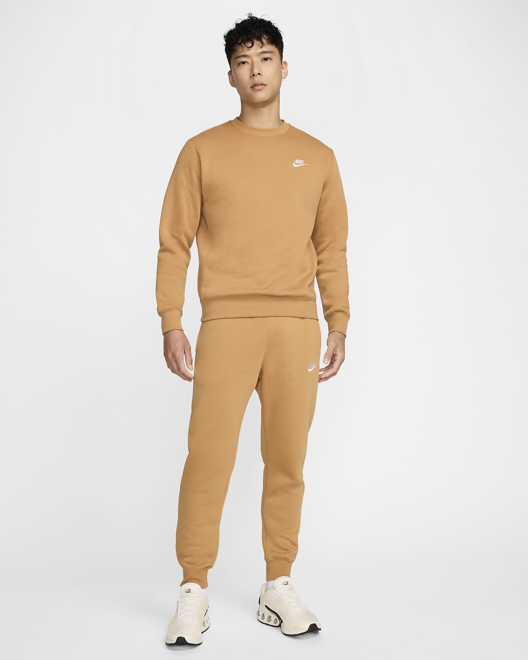 Haut Nike Sportswear Club Fleece pour Homme - Flax/Blanc