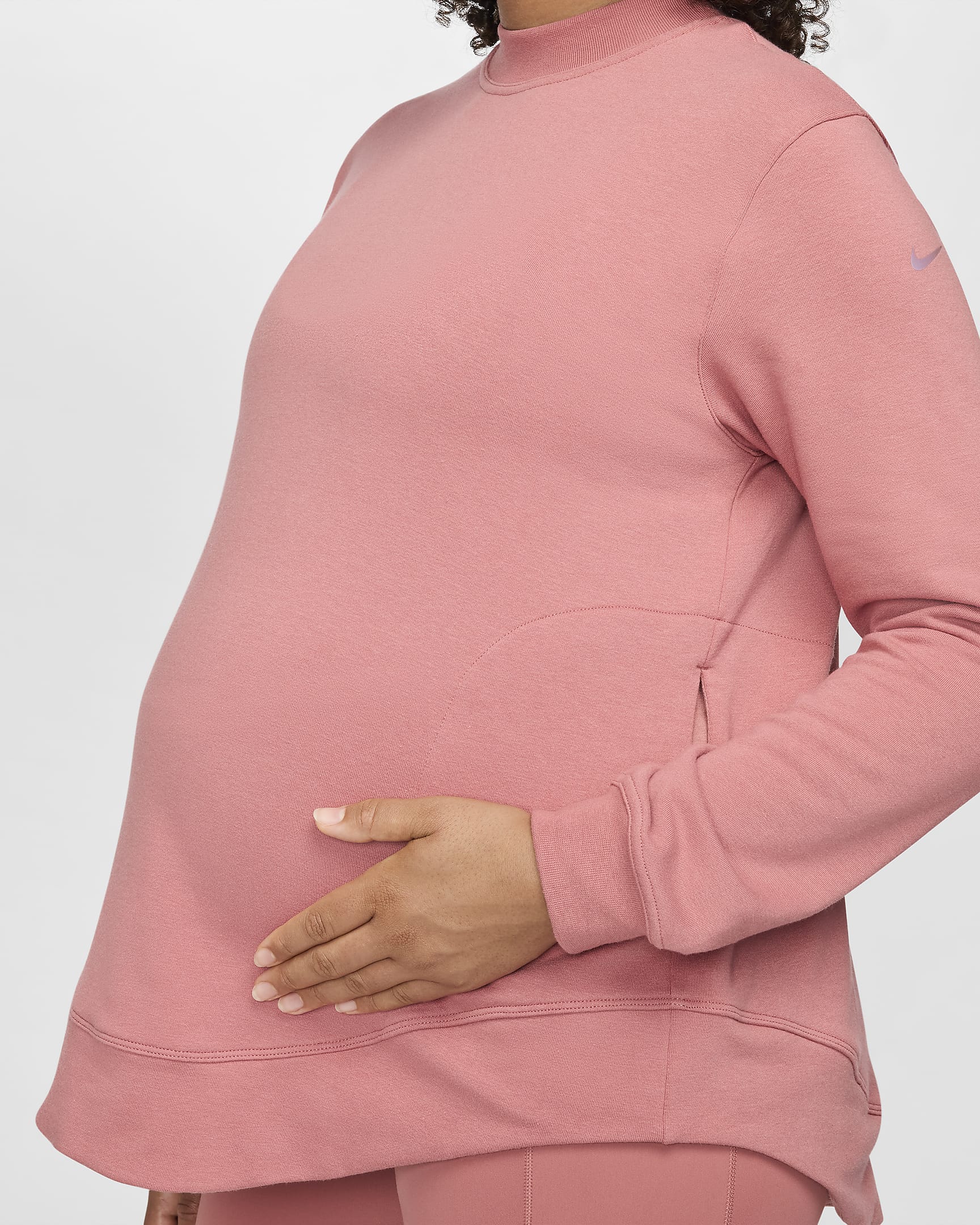 Sudadera reversible de tejido French Terry para mujer (Maternity) Nike (M) One - Rosa cañón