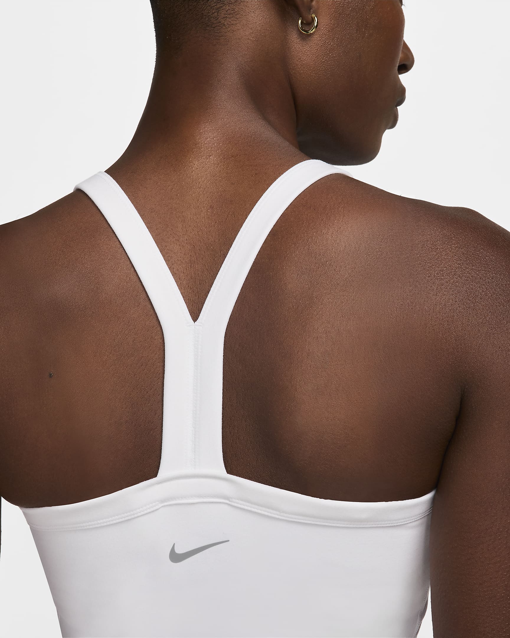 Nike One Fitted Women's Dri-FIT Strappy Cropped Tank Top - White/Black