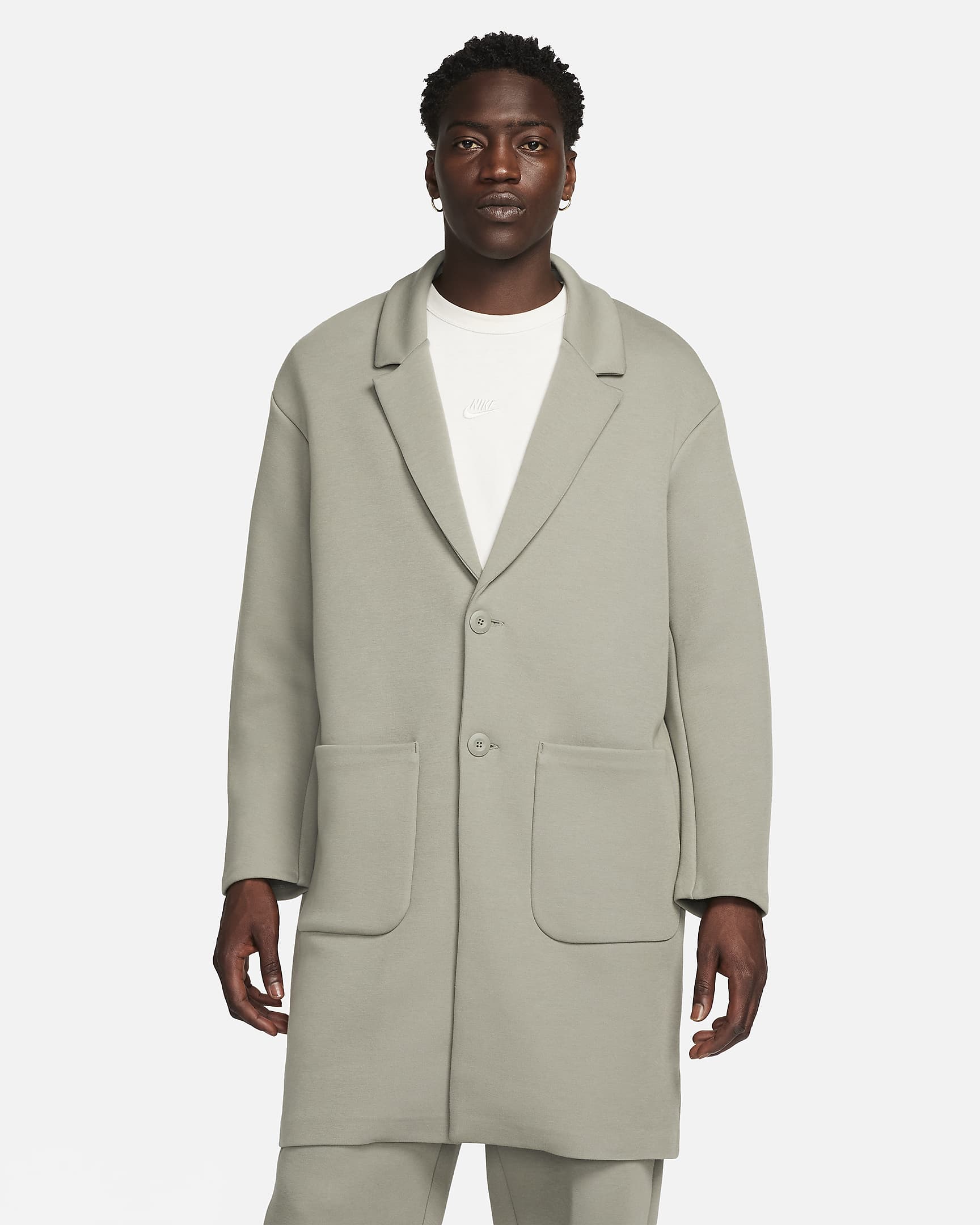 Nike Sportswear Tech Fleece Re-Imagined Men's Loose Fit Trench Coat - Dark Stucco