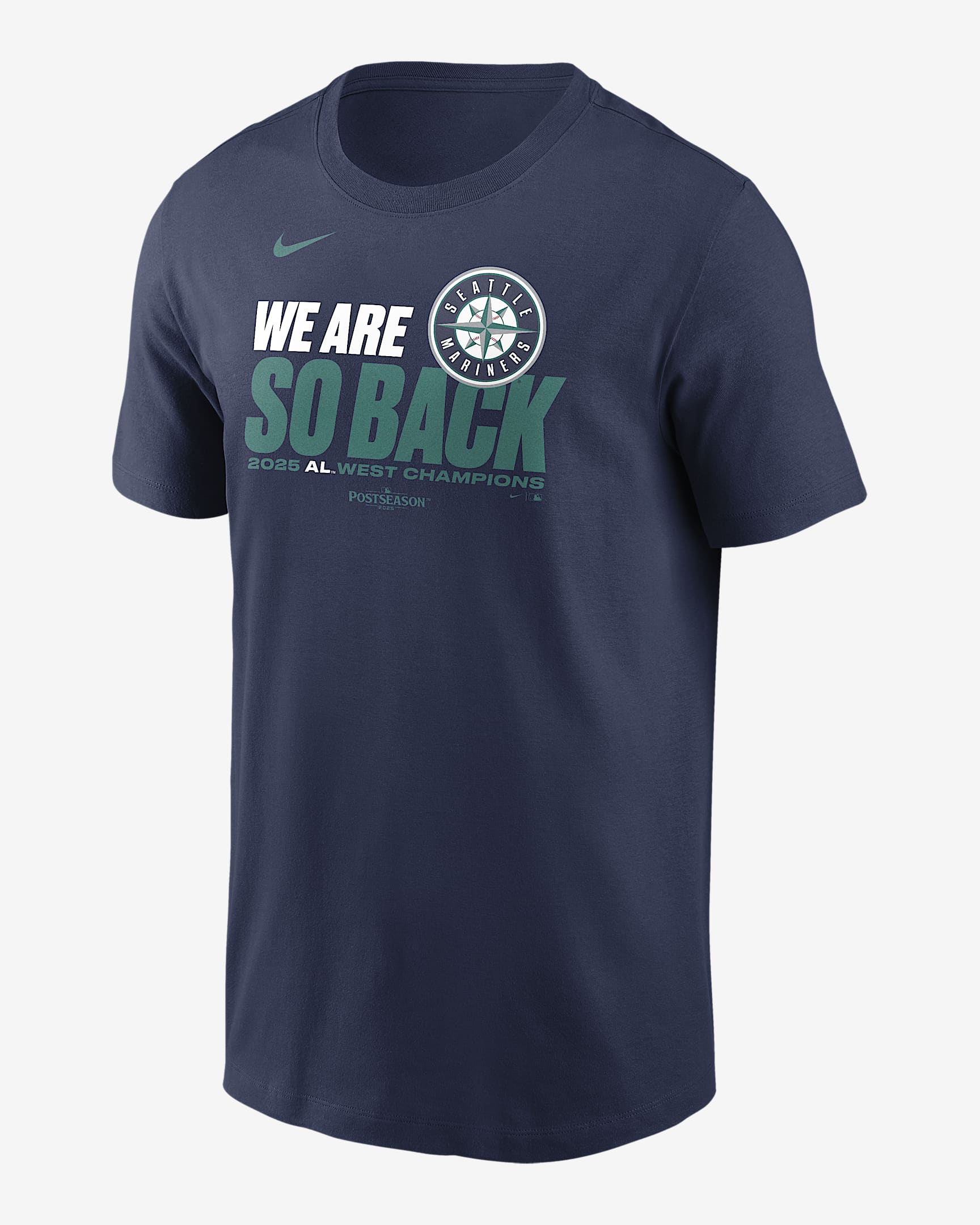 Seattle Mariners 2025 American League West Champions Men's Nike MLB T-Shirt - Navy