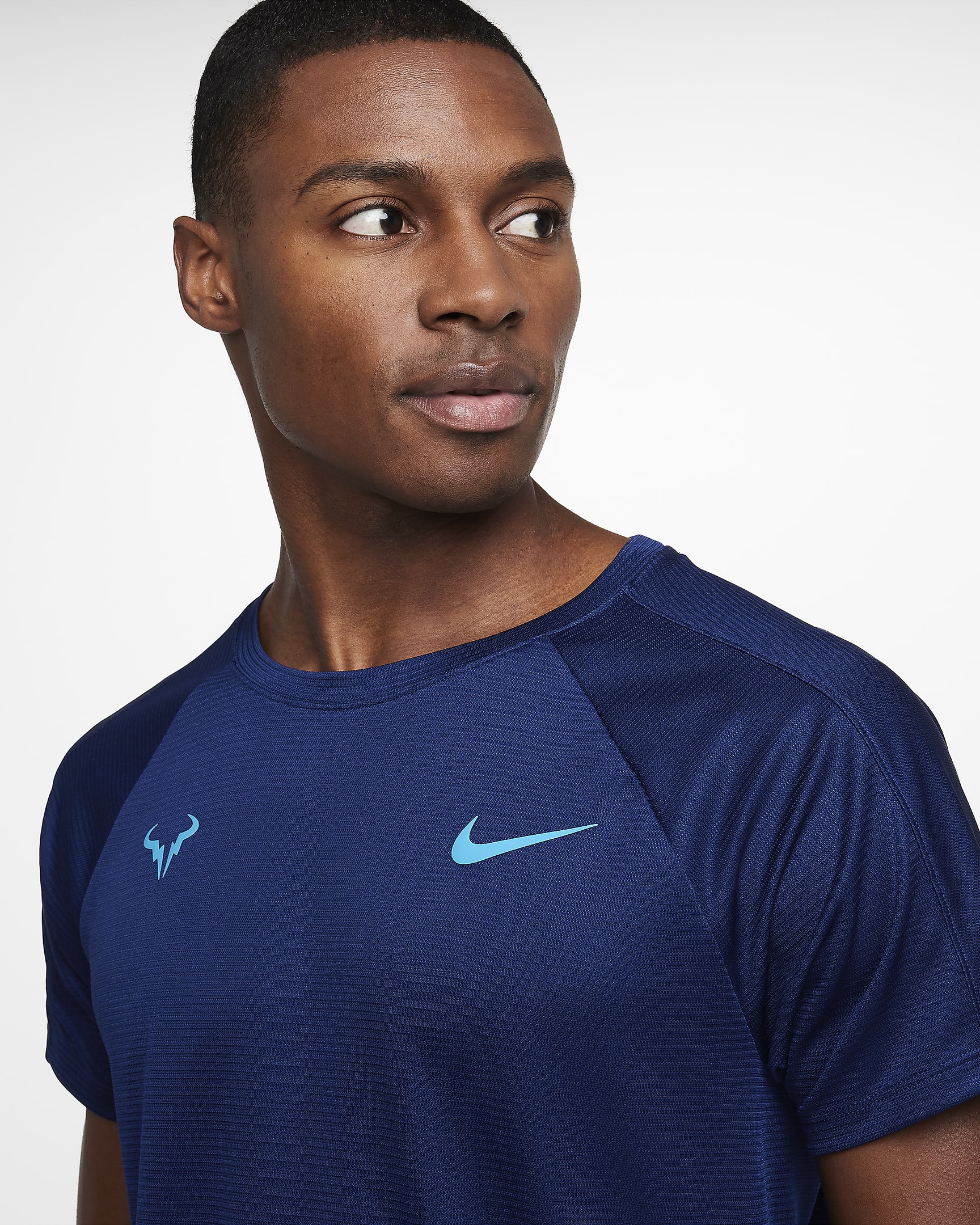 Rafa Challenger Nike Dri-FIT Kurzarm-Tennisoberteil für Herren - Blue Void/Laser Blue