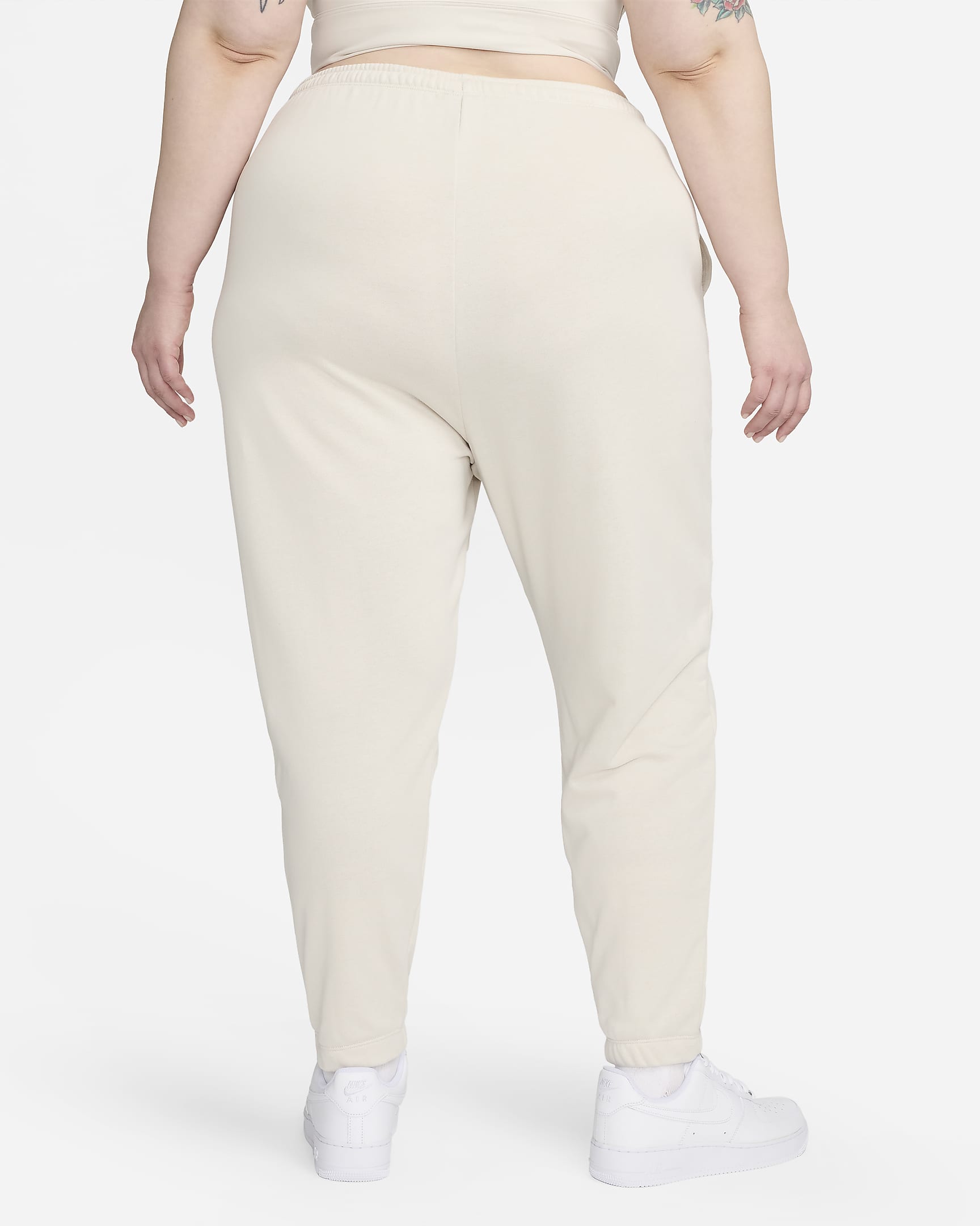 Nike Sportswear Chill Terry Women's Slim High-Waisted French Terry Tracksuit Bottoms (Plus Size) - Light Orewood Brown/Sail