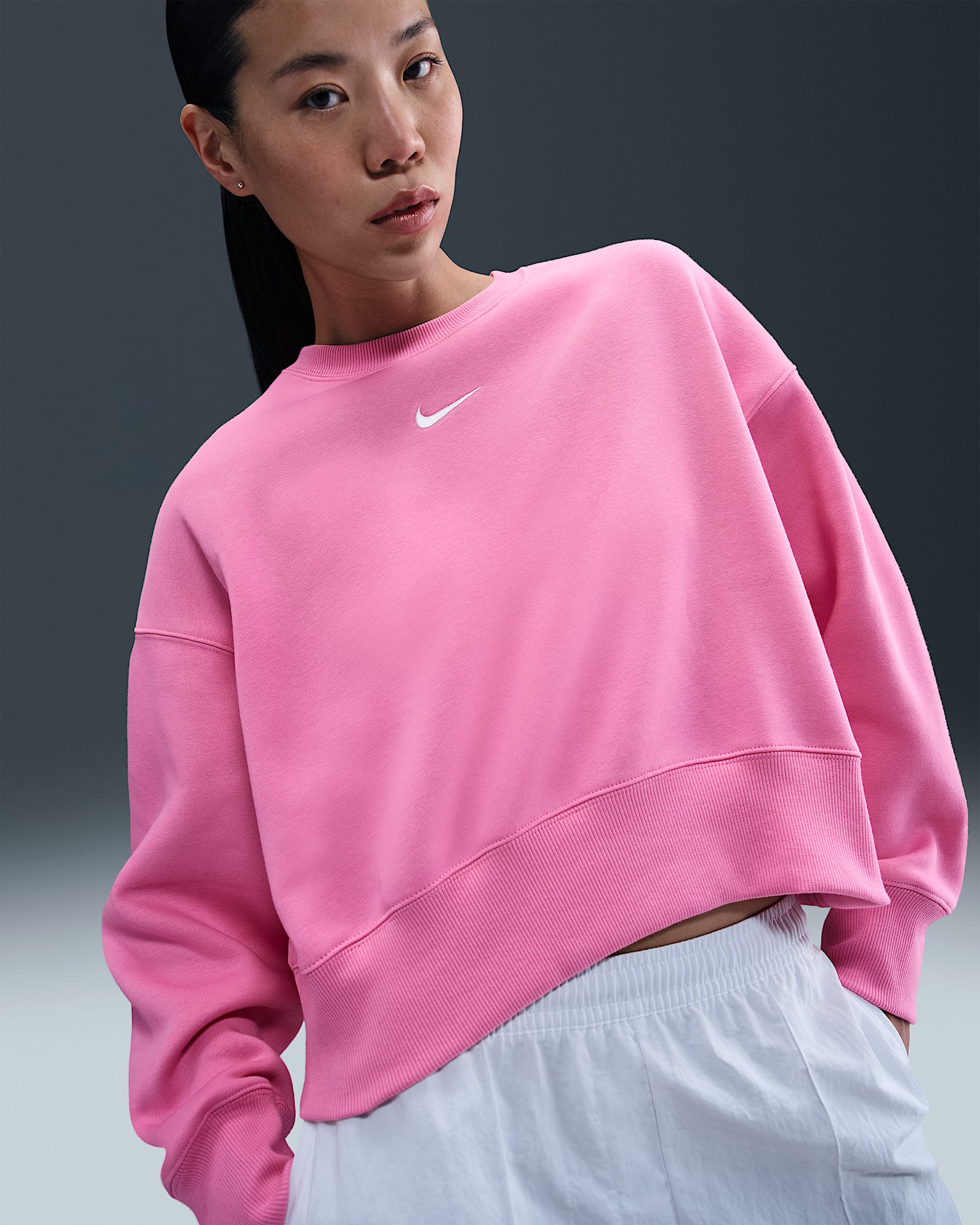 Nike Sportswear Phoenix Fleece Women's Over-Oversized Crew-Neck Sweatshirt - Playful Pink/Sail