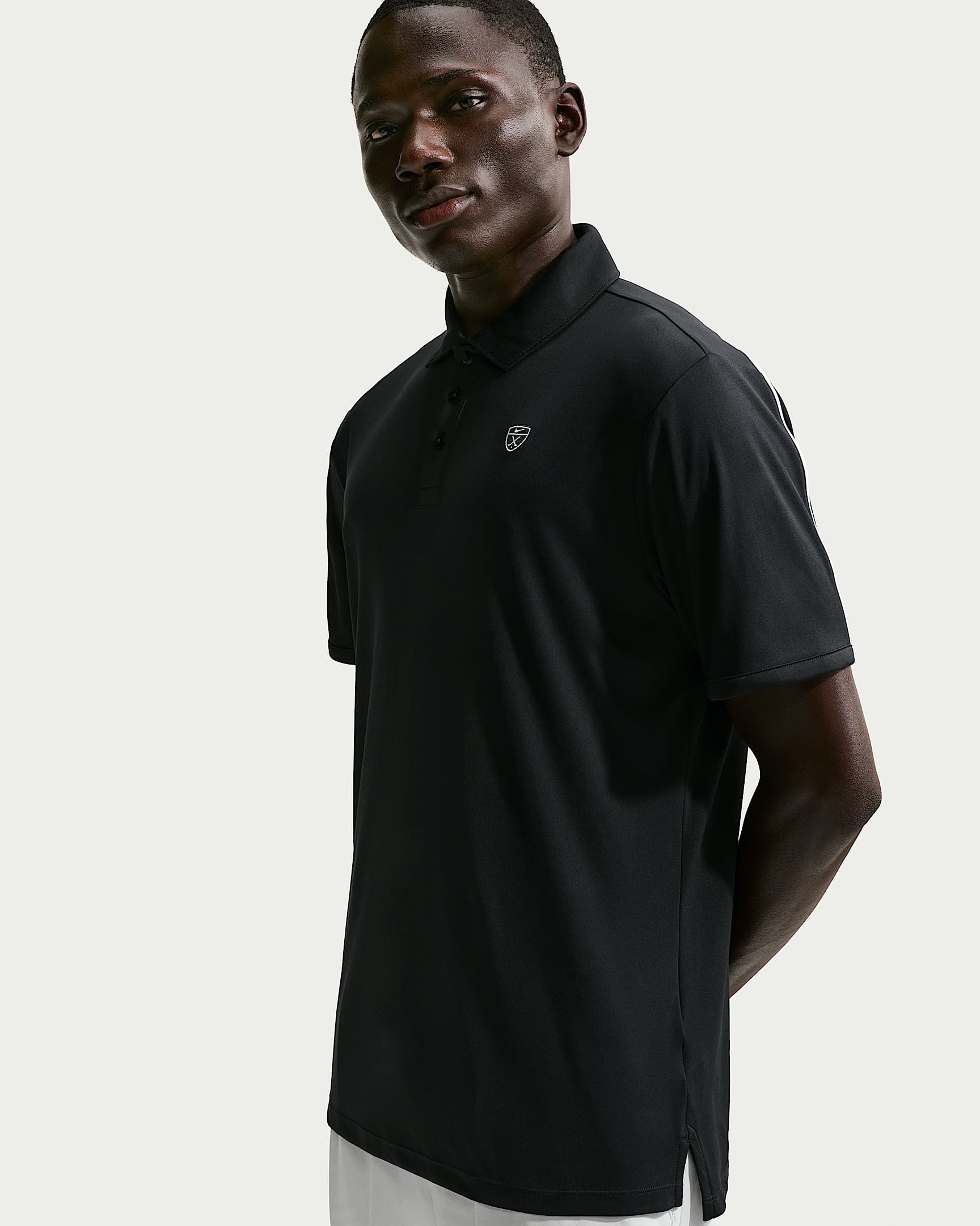Nike Par Men's Dri-FIT Chest-Logo Golf Polo - Black/White