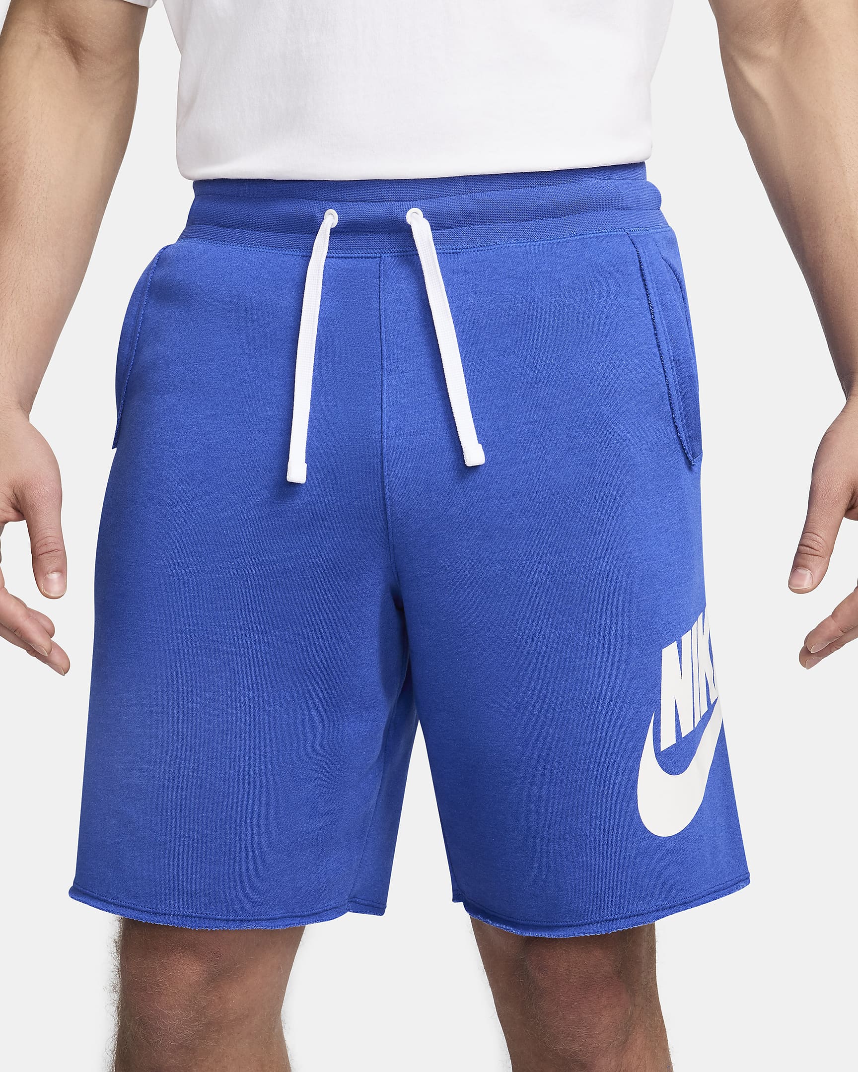 Calções em tecido moletão Nike Club Alumni para homem - Game Royal/Branco/Branco