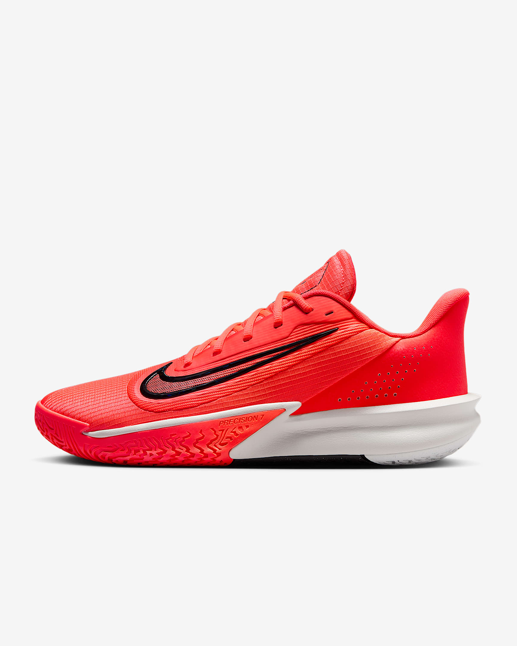 Nike Precision 7 Basketball Shoes - Bright Crimson/Light Base Grey/Black