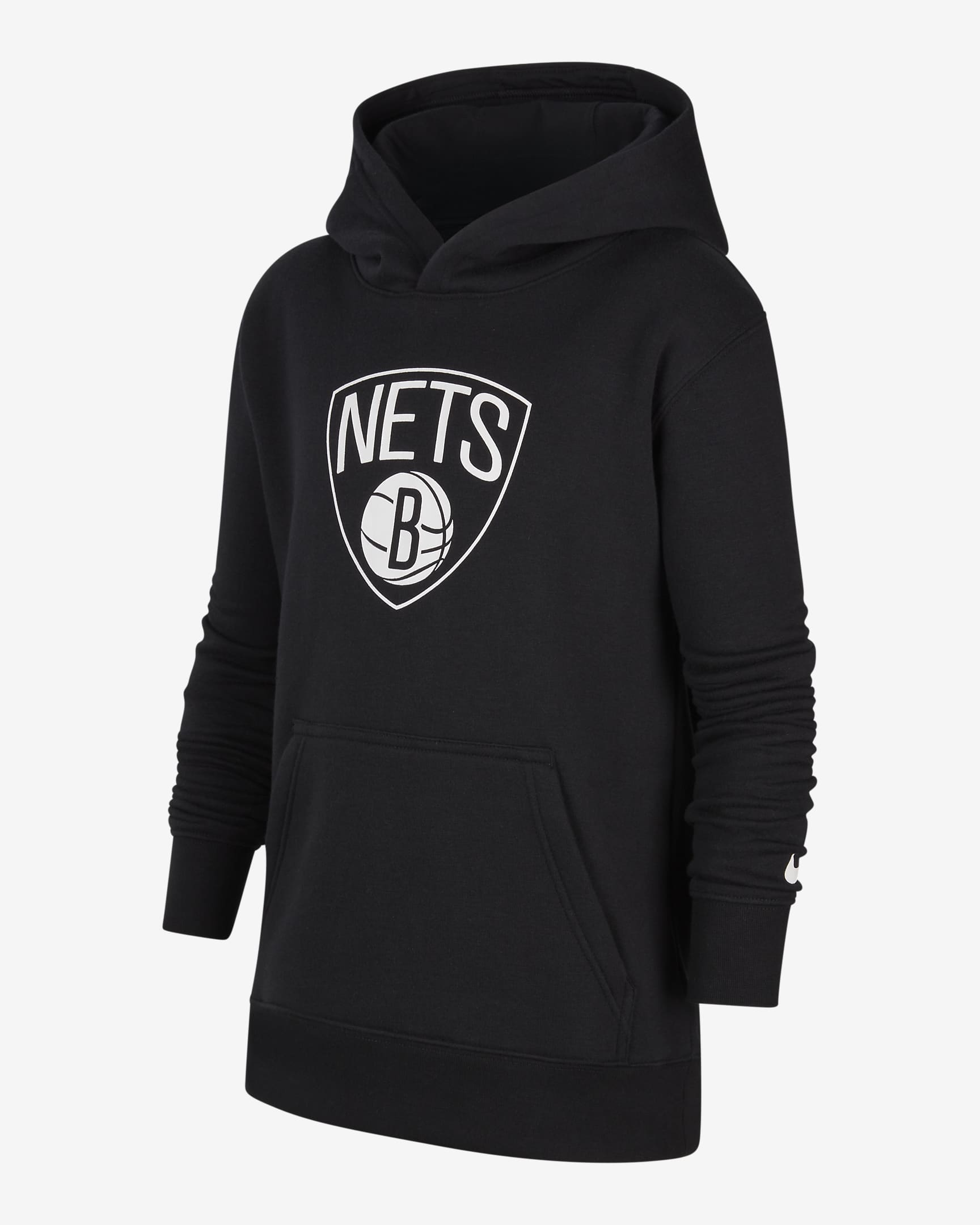 Brooklyn Nets Older Kids' Nike Nba Fleece Pullover Hoodie. Nike Cz