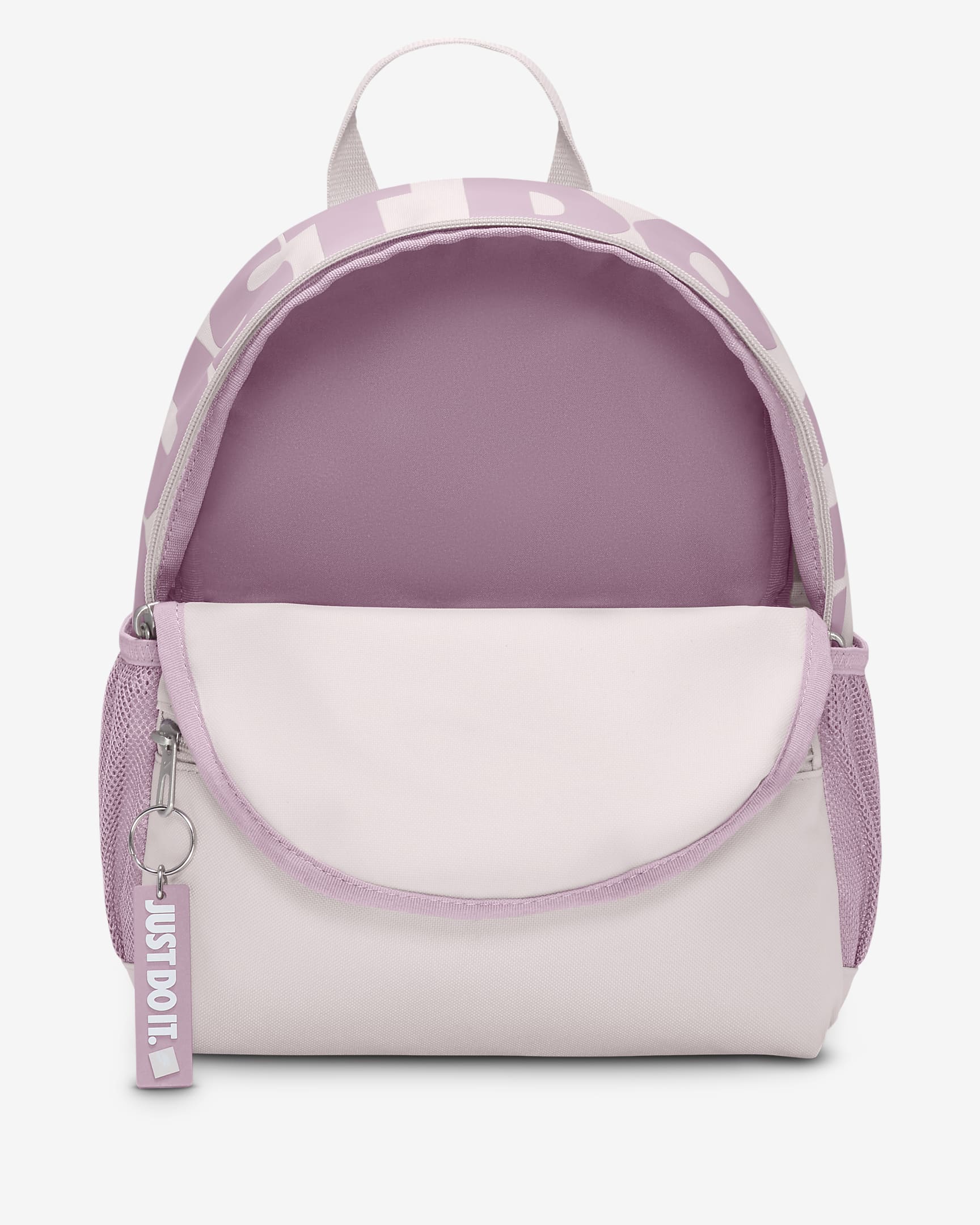 Minimochila Nike Brasilia JDI para criança (11 L) - Violeta Platinum/Plum Dust/Branco