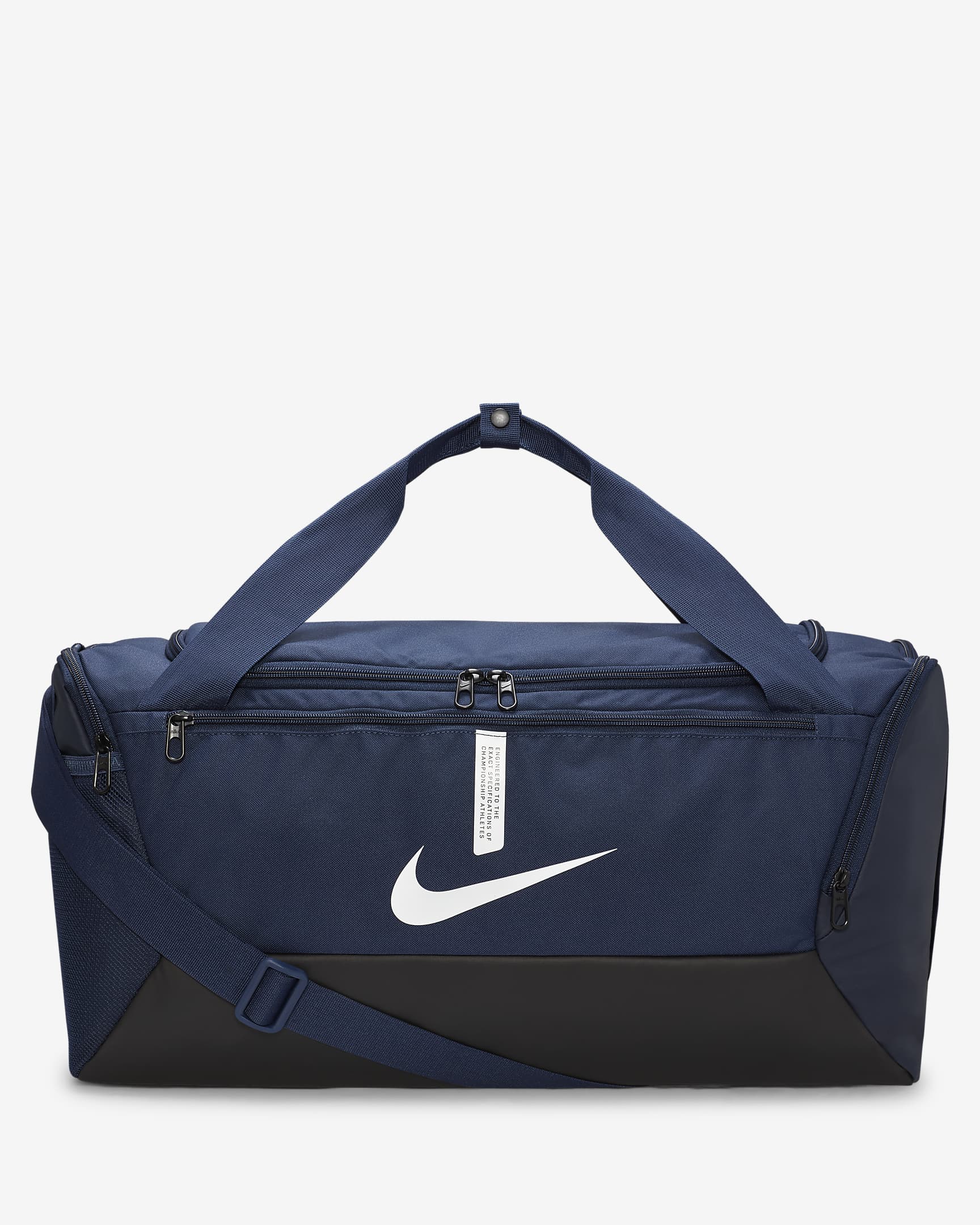 Nike Academy Team Bossa d'esport de futbol (petita, 41 l) - Midnight Navy/Negre/Blanc